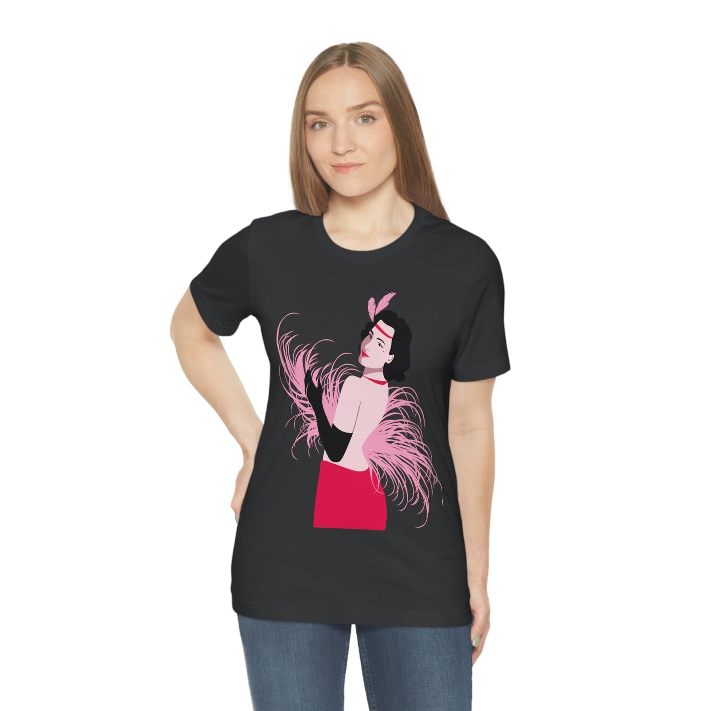 Step Back in Time with Retro Woman 40s Style Unisex Jersey Short Sleeve T-Shirt Ichaku [Perfect Gifts Selection]