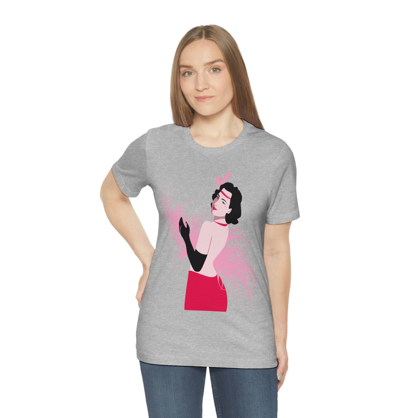 Step Back in Time with Retro Woman 40s Style Unisex Jersey Short Sleeve T-Shirt Ichaku [Perfect Gifts Selection]