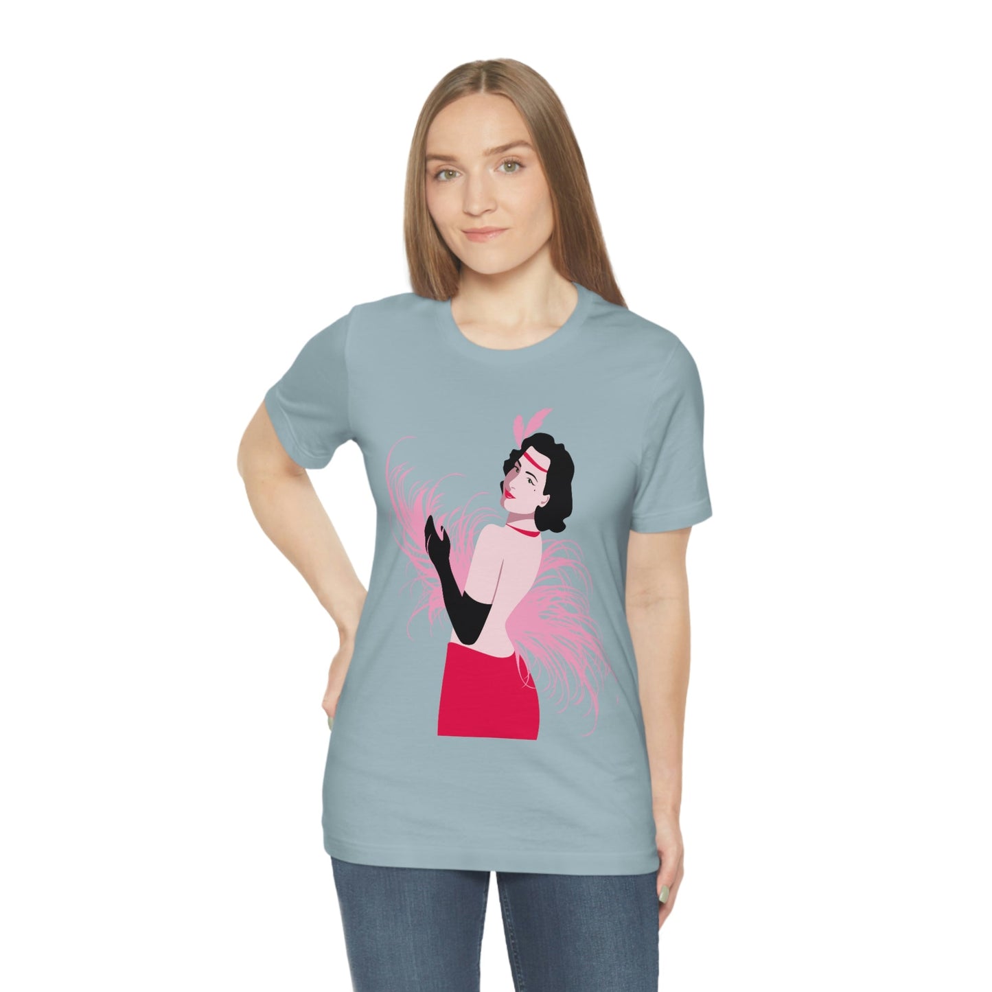 Step Back in Time with Retro Woman 40s Style Unisex Jersey Short Sleeve T-Shirt Ichaku [Perfect Gifts Selection]