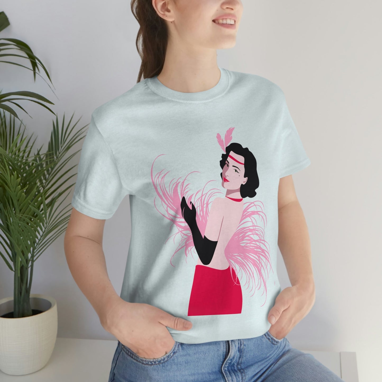 Step Back in Time with Retro Woman 40s Style Unisex Jersey Short Sleeve T-Shirt Ichaku [Perfect Gifts Selection]