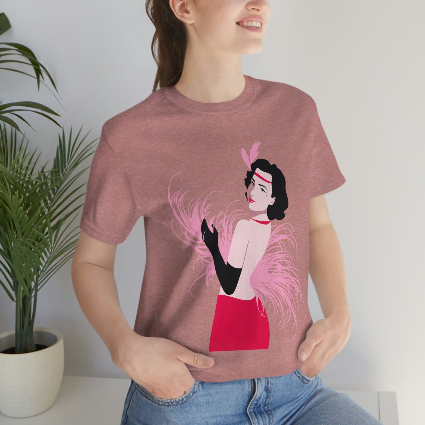 Step Back in Time with Retro Woman 40s Style Unisex Jersey Short Sleeve T-Shirt Ichaku [Perfect Gifts Selection]