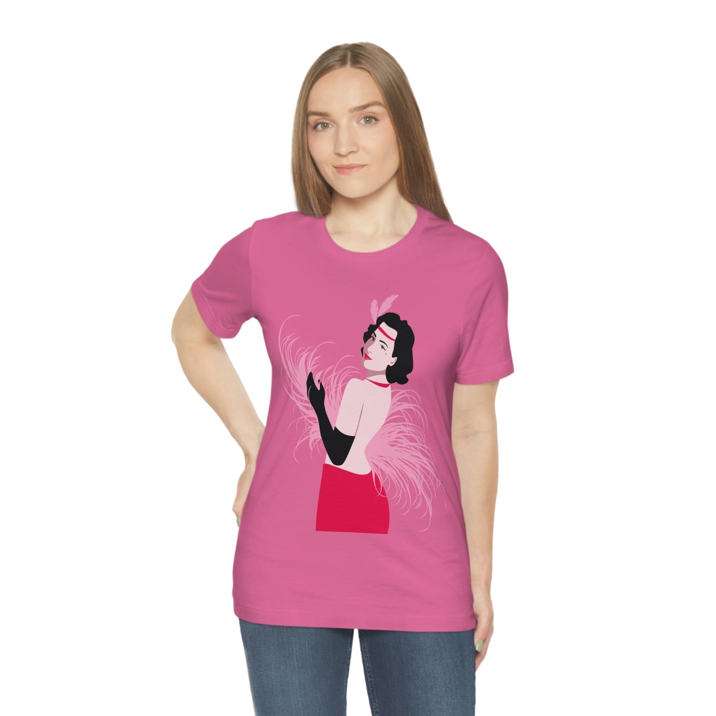 Step Back in Time with Retro Woman 40s Style Unisex Jersey Short Sleeve T-Shirt Ichaku [Perfect Gifts Selection]