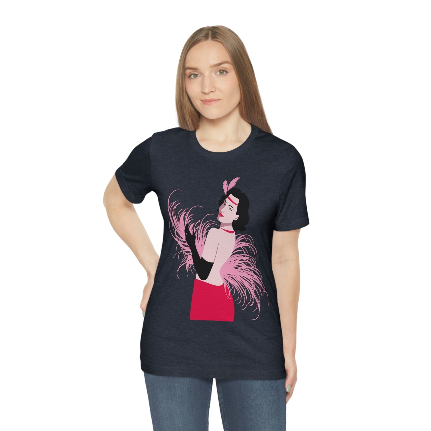 Step Back in Time with Retro Woman 40s Style Unisex Jersey Short Sleeve T-Shirt Ichaku [Perfect Gifts Selection]