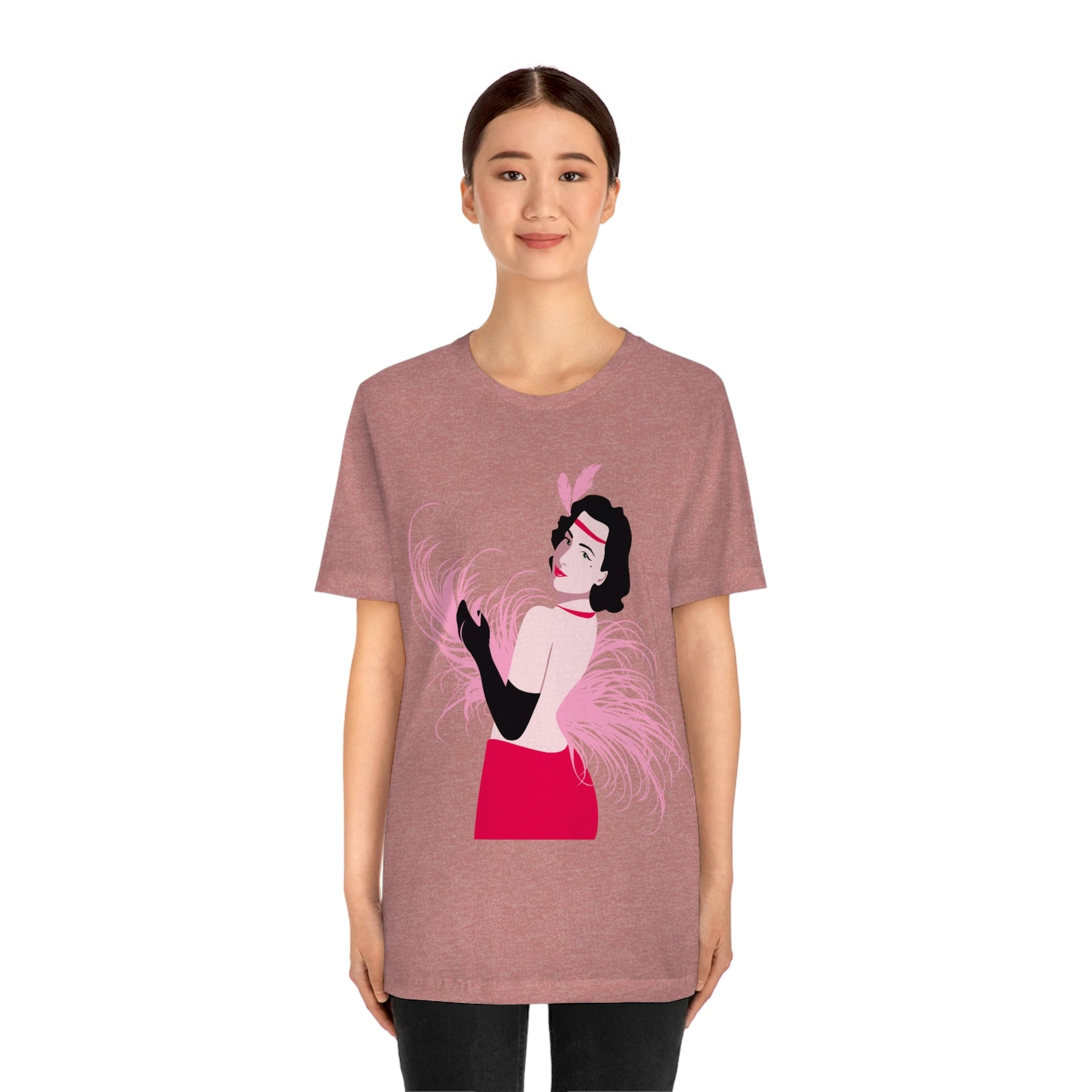 Step Back in Time with Retro Woman 40s Style Unisex Jersey Short Sleeve T-Shirt Ichaku [Perfect Gifts Selection]