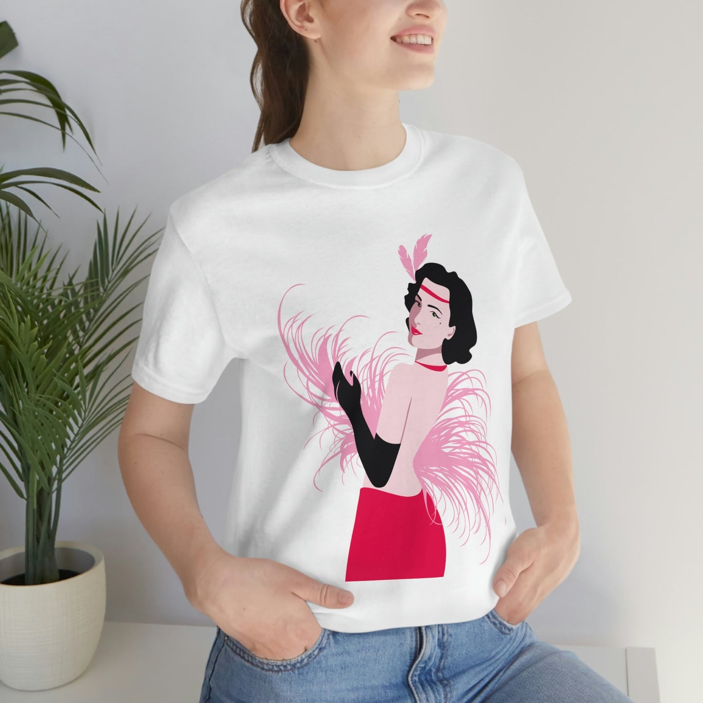 Step Back in Time with Retro Woman 40s Style Unisex Jersey Short Sleeve T-Shirt Ichaku [Perfect Gifts Selection]