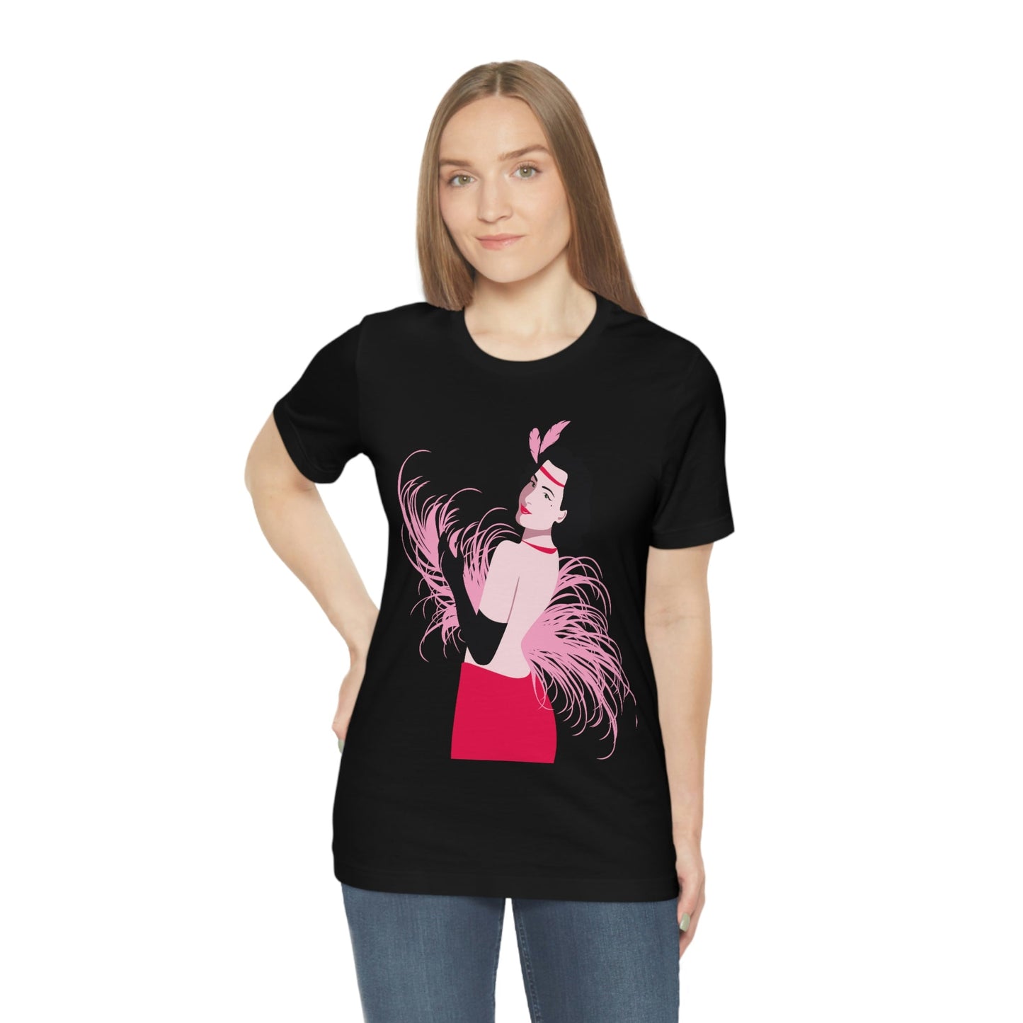 Step Back in Time with Retro Woman 40s Style Unisex Jersey Short Sleeve T-Shirt Ichaku [Perfect Gifts Selection]