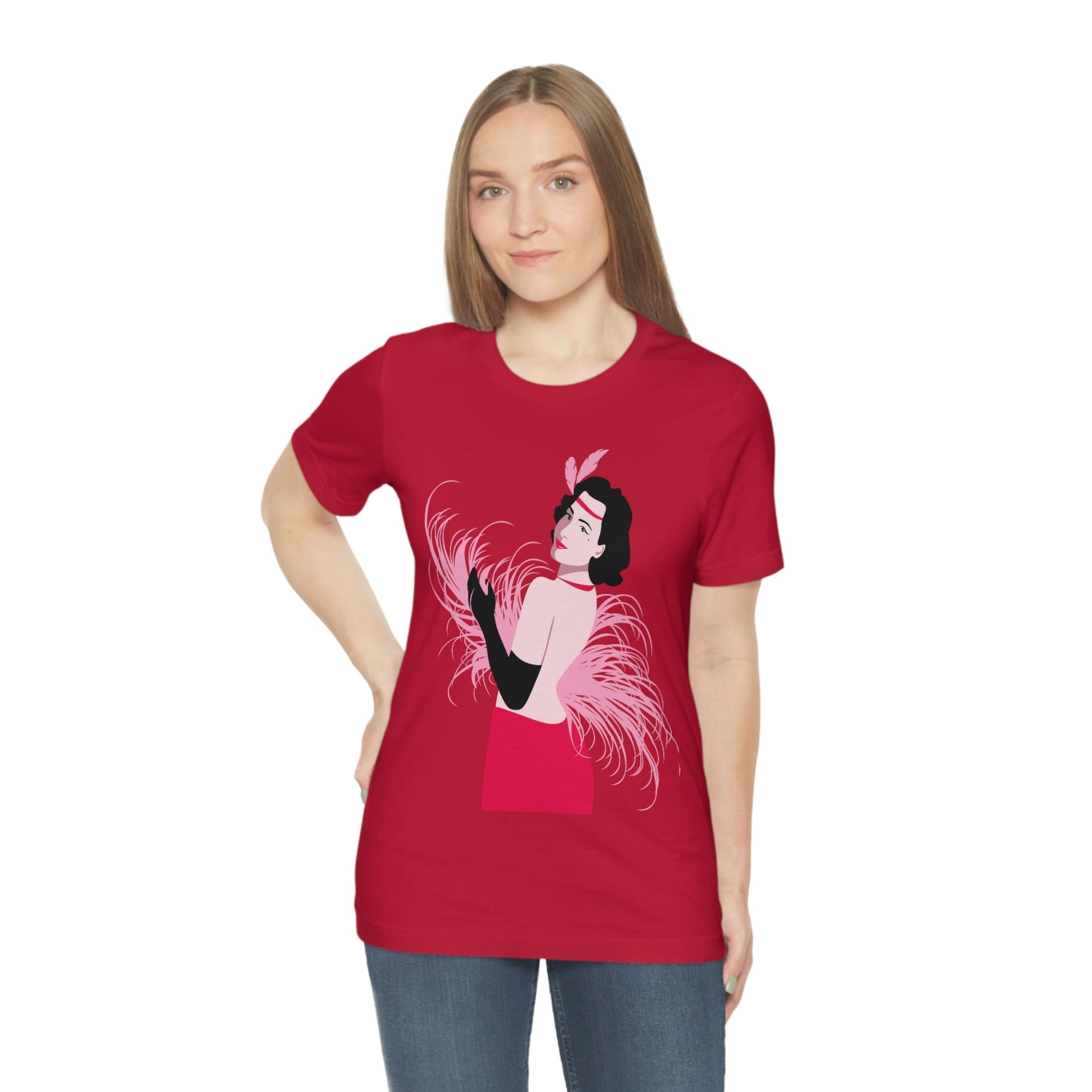 Step Back in Time with Retro Woman 40s Style Unisex Jersey Short Sleeve T-Shirt Ichaku [Perfect Gifts Selection]