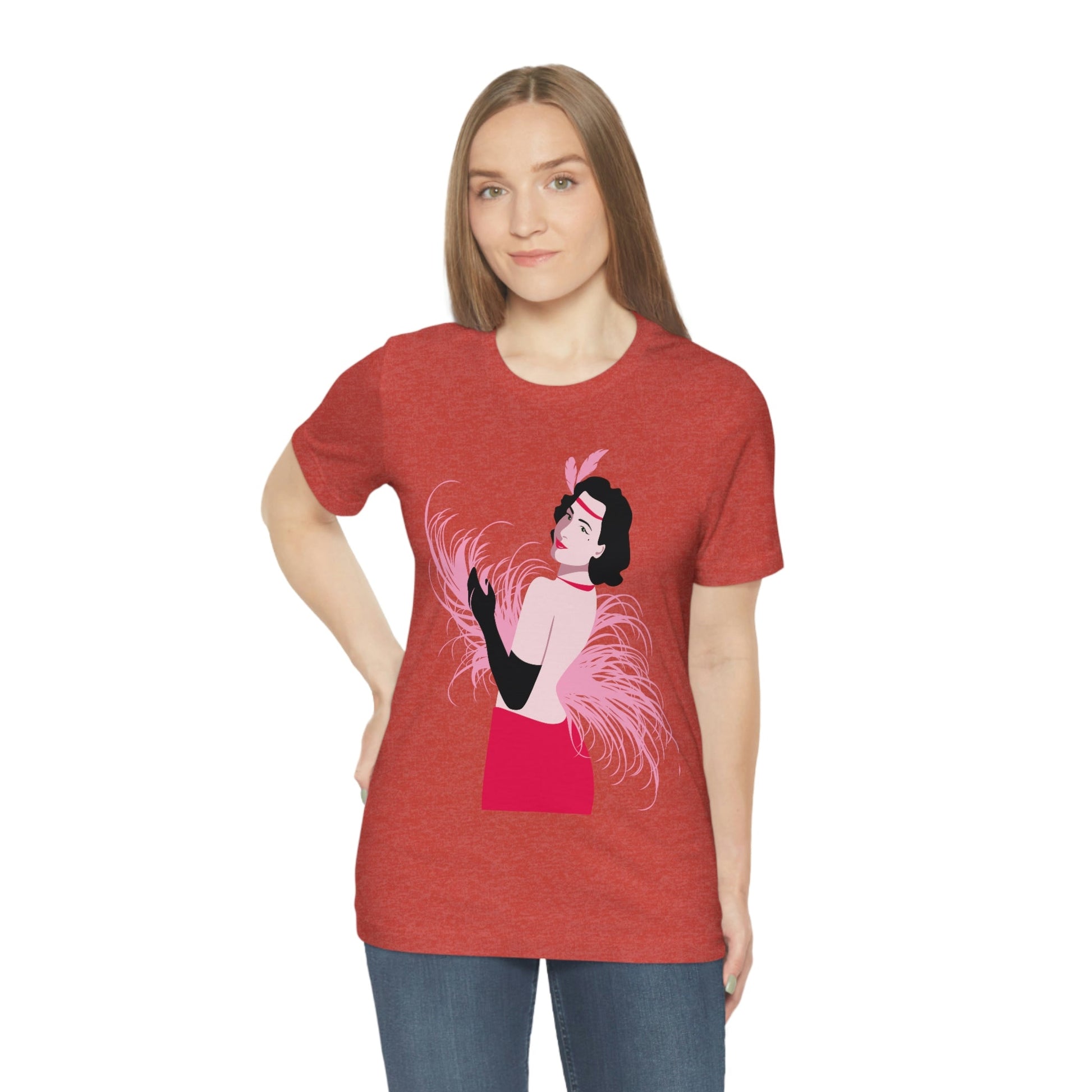 Step Back in Time with Retro Woman 40s Style Unisex Jersey Short Sleeve T-Shirt Ichaku [Perfect Gifts Selection]