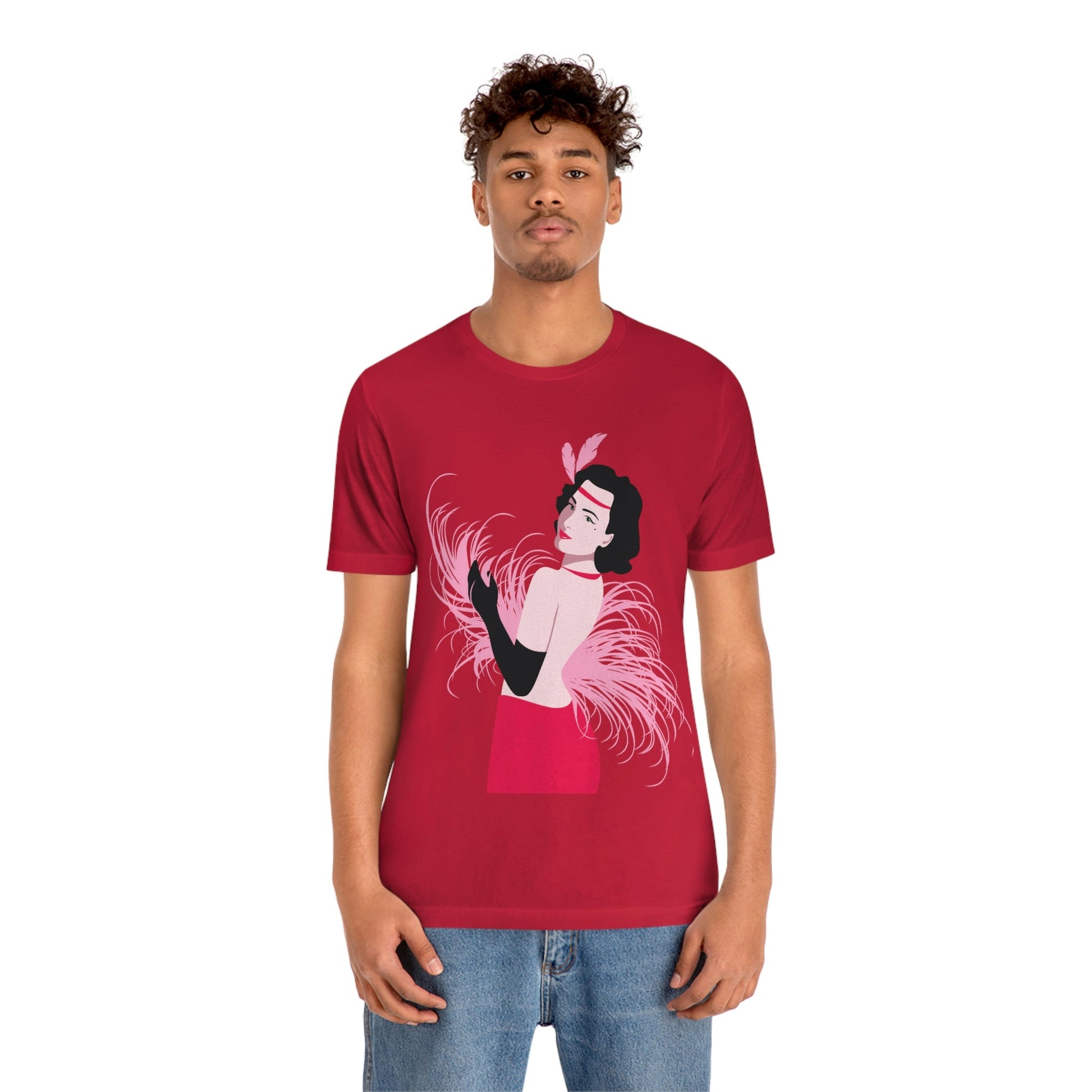 Step Back in Time with Retro Woman 40s Style Unisex Jersey Short Sleeve T-Shirt Ichaku [Perfect Gifts Selection]