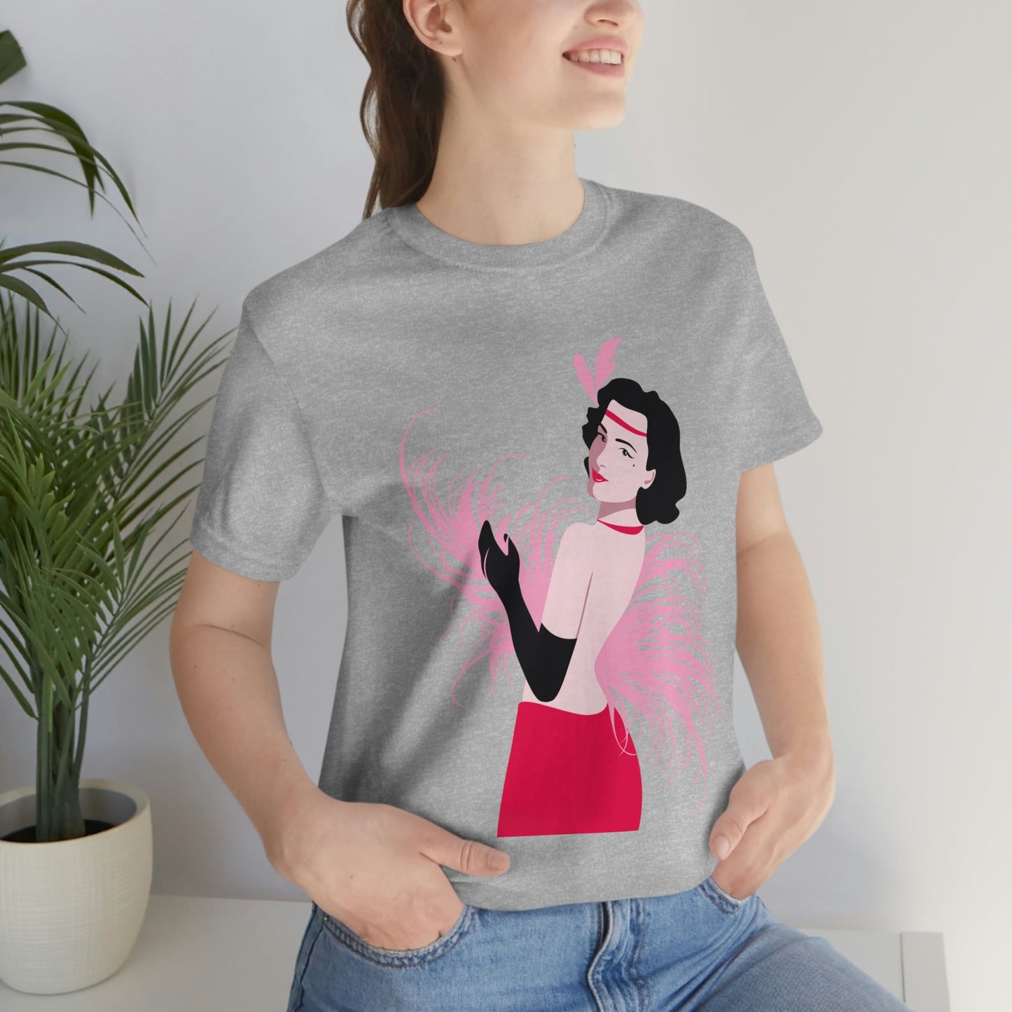 Step Back in Time with Retro Woman 40s Style Unisex Jersey Short Sleeve T-Shirt Ichaku [Perfect Gifts Selection]