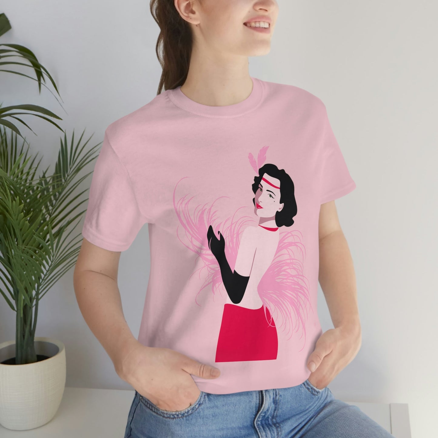 Step Back in Time with Retro Woman 40s Style Unisex Jersey Short Sleeve T-Shirt Ichaku [Perfect Gifts Selection]