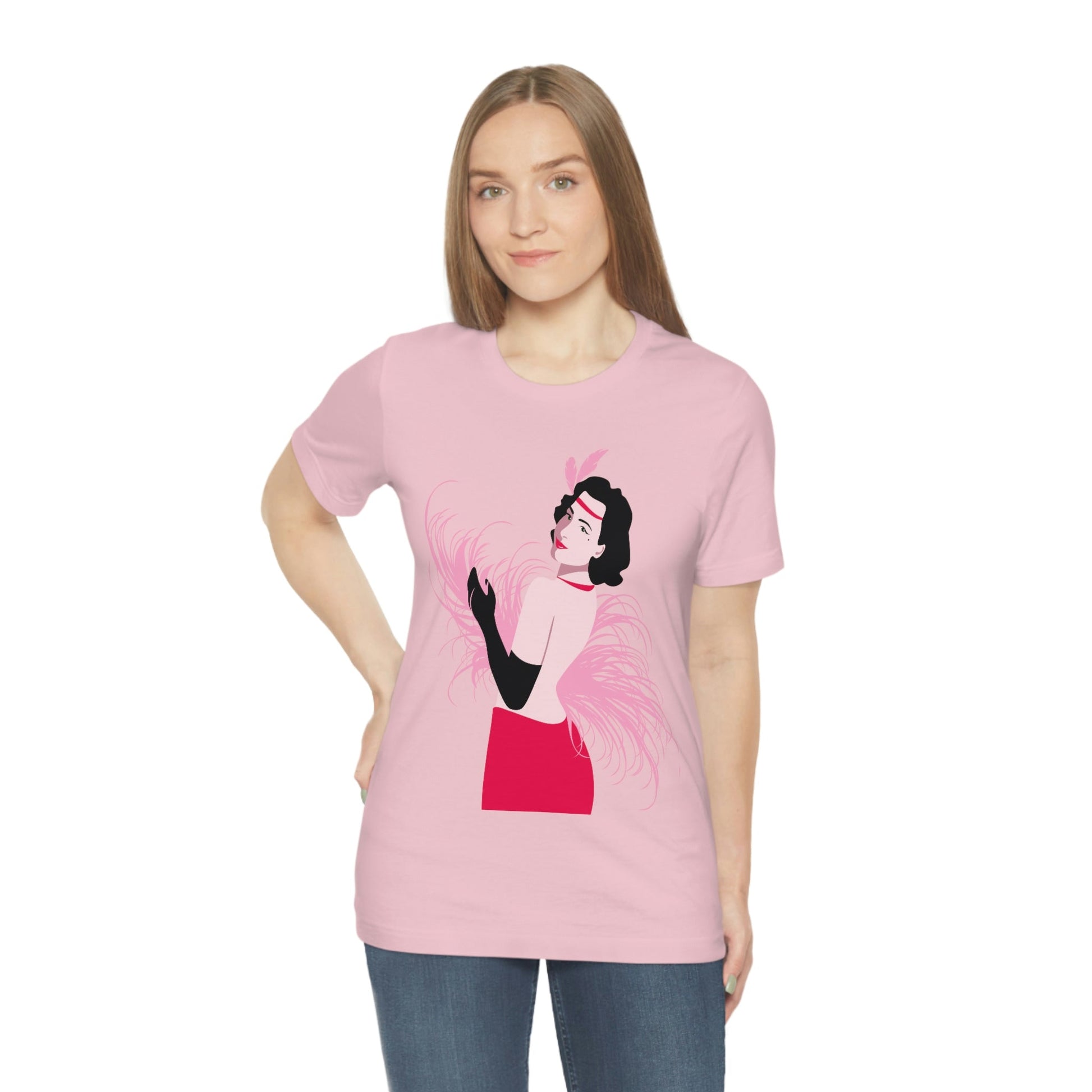 Step Back in Time with Retro Woman 40s Style Unisex Jersey Short Sleeve T-Shirt Ichaku [Perfect Gifts Selection]