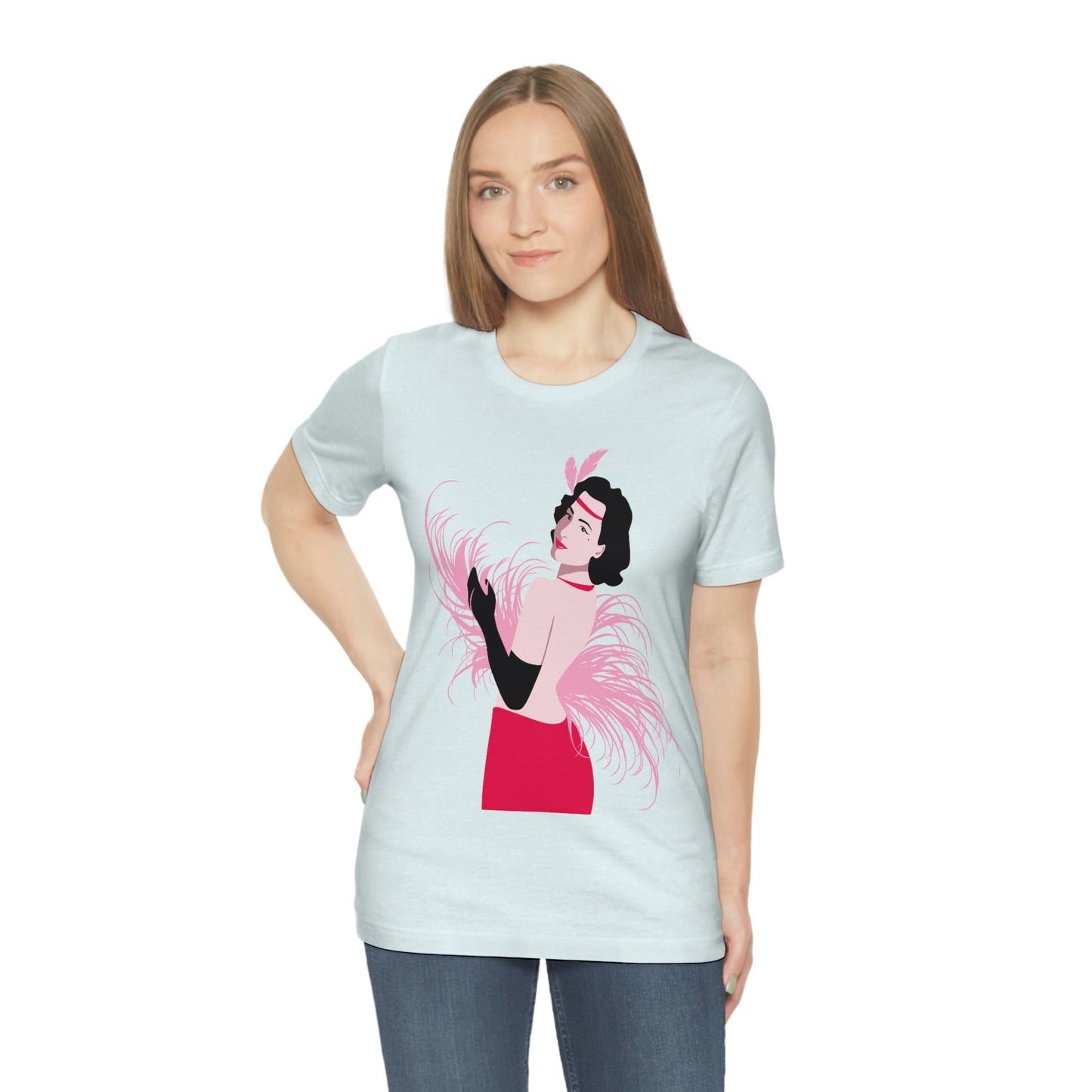 Step Back in Time with Retro Woman 40s Style Unisex Jersey Short Sleeve T-Shirt Ichaku [Perfect Gifts Selection]