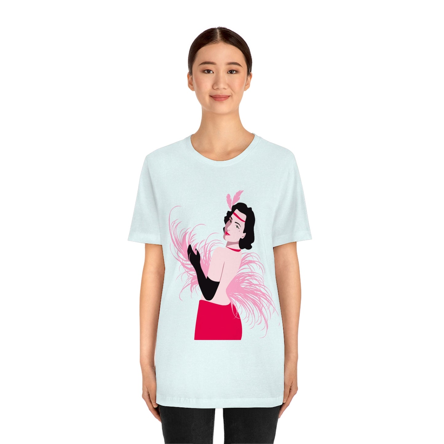 Step Back in Time with Retro Woman 40s Style Unisex Jersey Short Sleeve T-Shirt Ichaku [Perfect Gifts Selection]