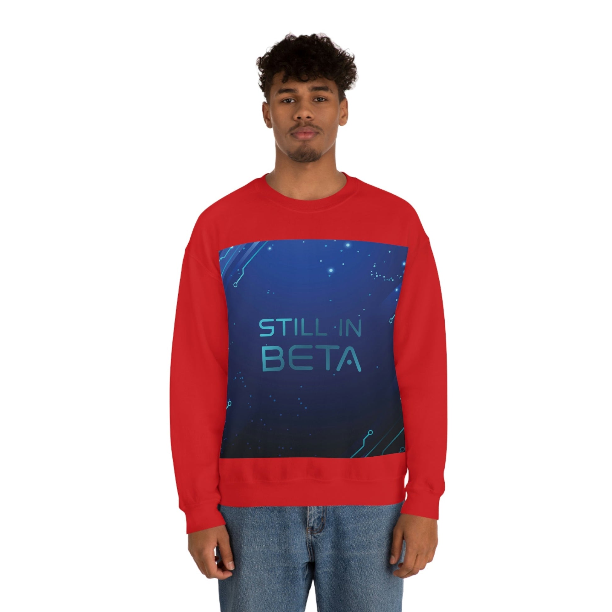 Still in Beta IT Funny Quotes Art Unisex Heavy Blend™ Crewneck Sweatshirt Ichaku [Perfect Gifts Selection]