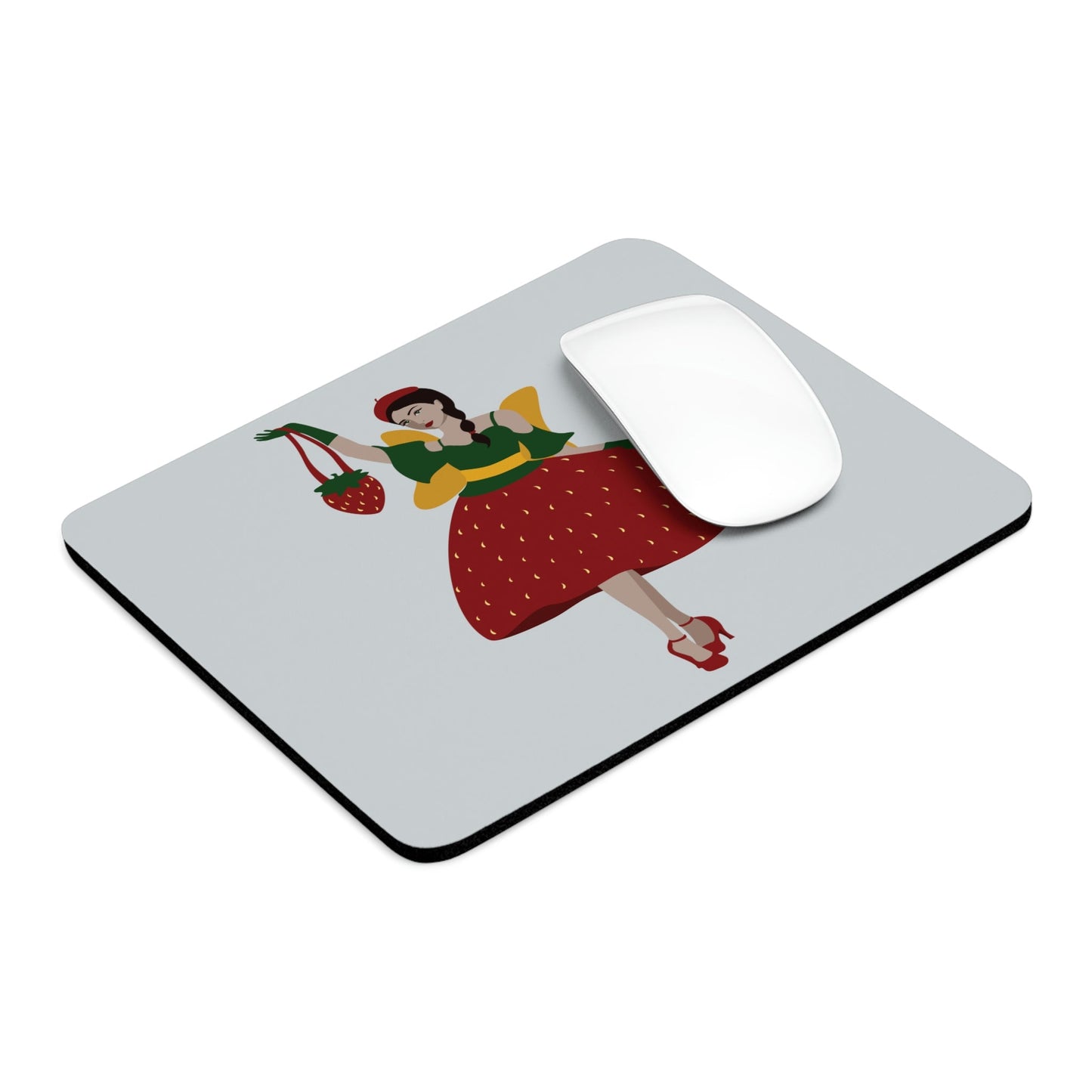 Strawberry Fairy Print Ergonomic Non-slip Creative Design Mouse Pad Ichaku [Perfect Gifts Selection]