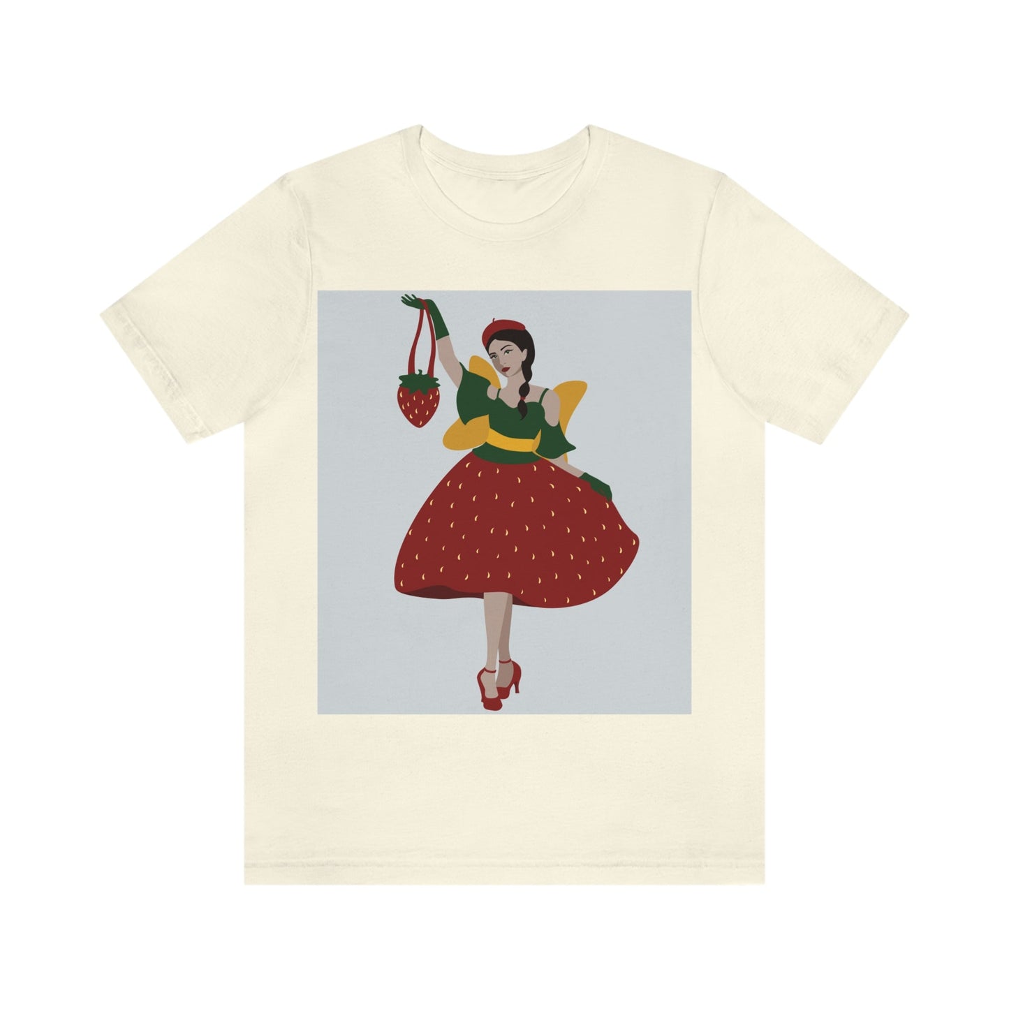 Strawberry Fairy Print  Unisex Jersey Short Sleeve T-Shirt Ichaku [Perfect Gifts Selection]