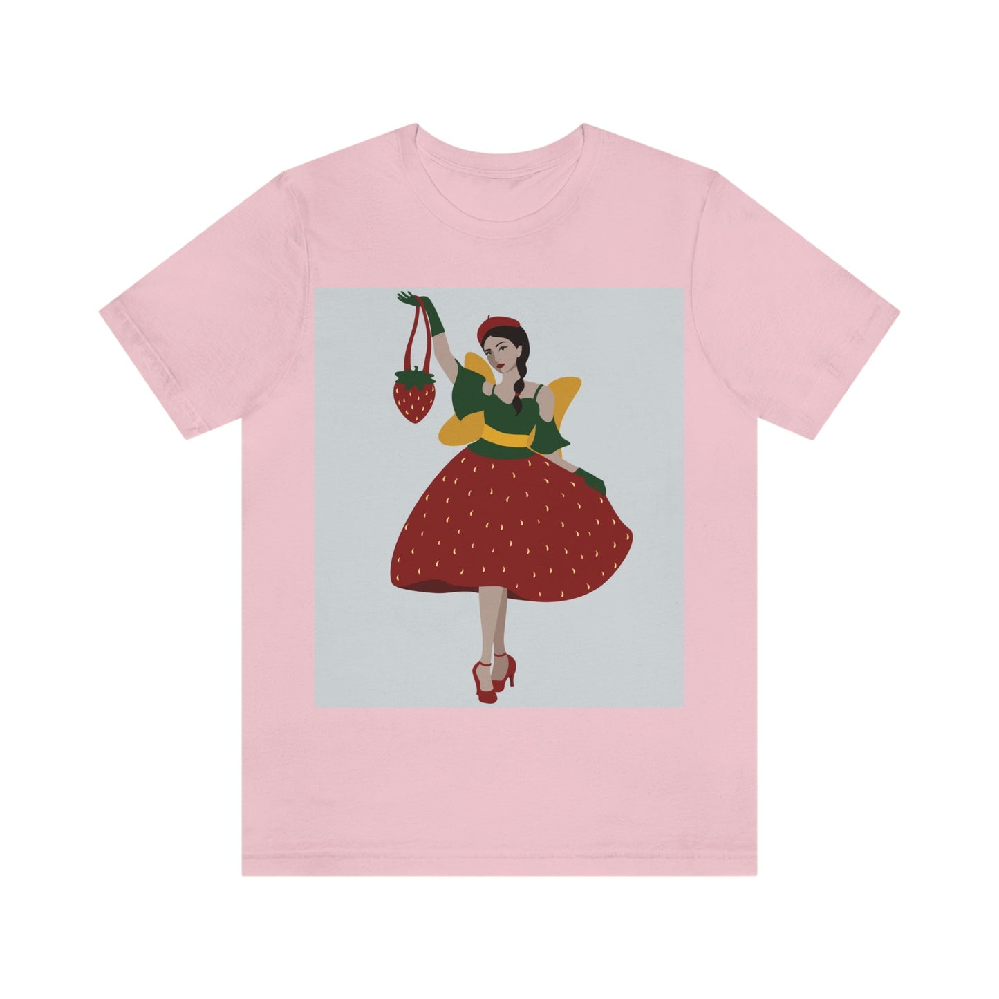 Strawberry Fairy Print  Unisex Jersey Short Sleeve T-Shirt Ichaku [Perfect Gifts Selection]