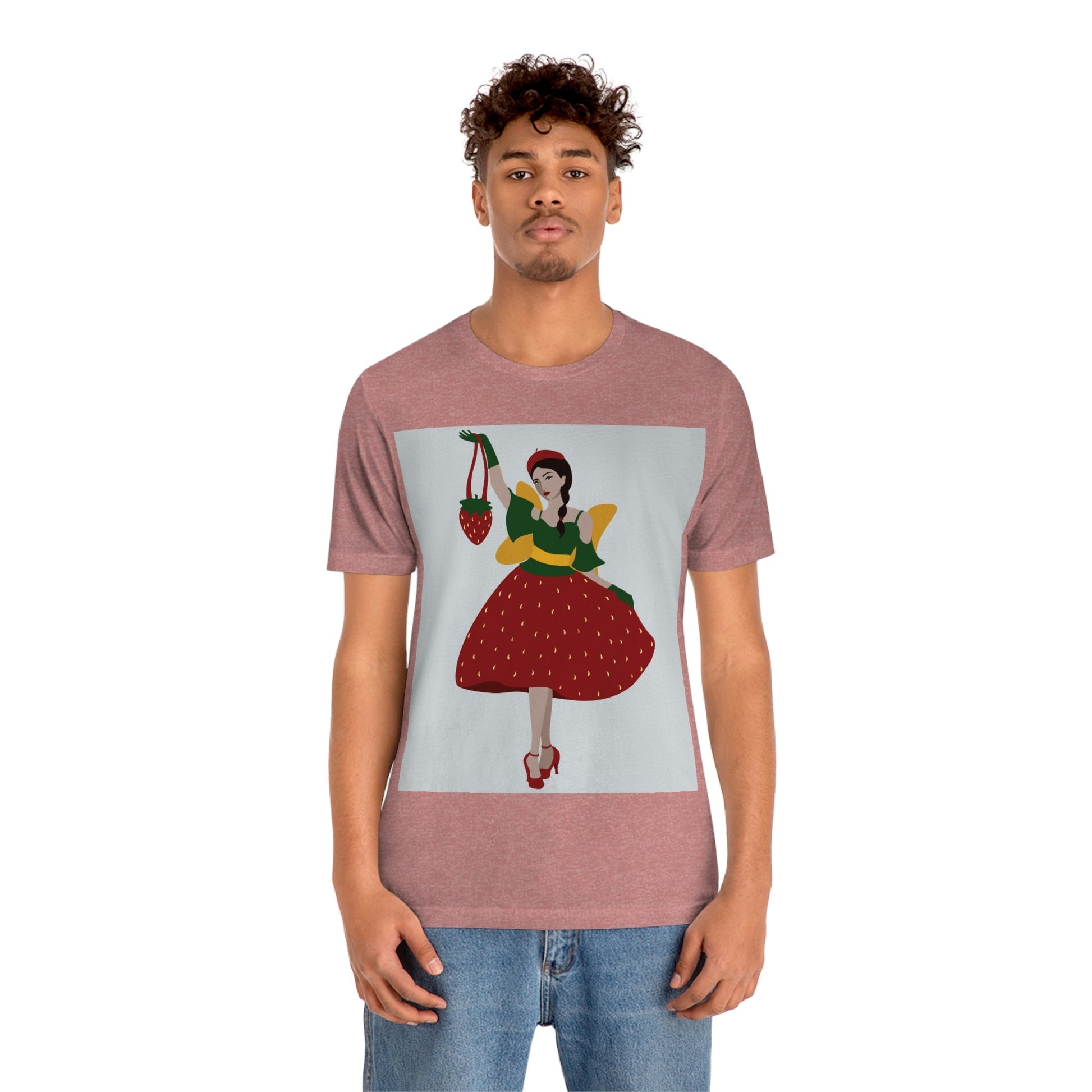 Strawberry Fairy Print  Unisex Jersey Short Sleeve T-Shirt Ichaku [Perfect Gifts Selection]