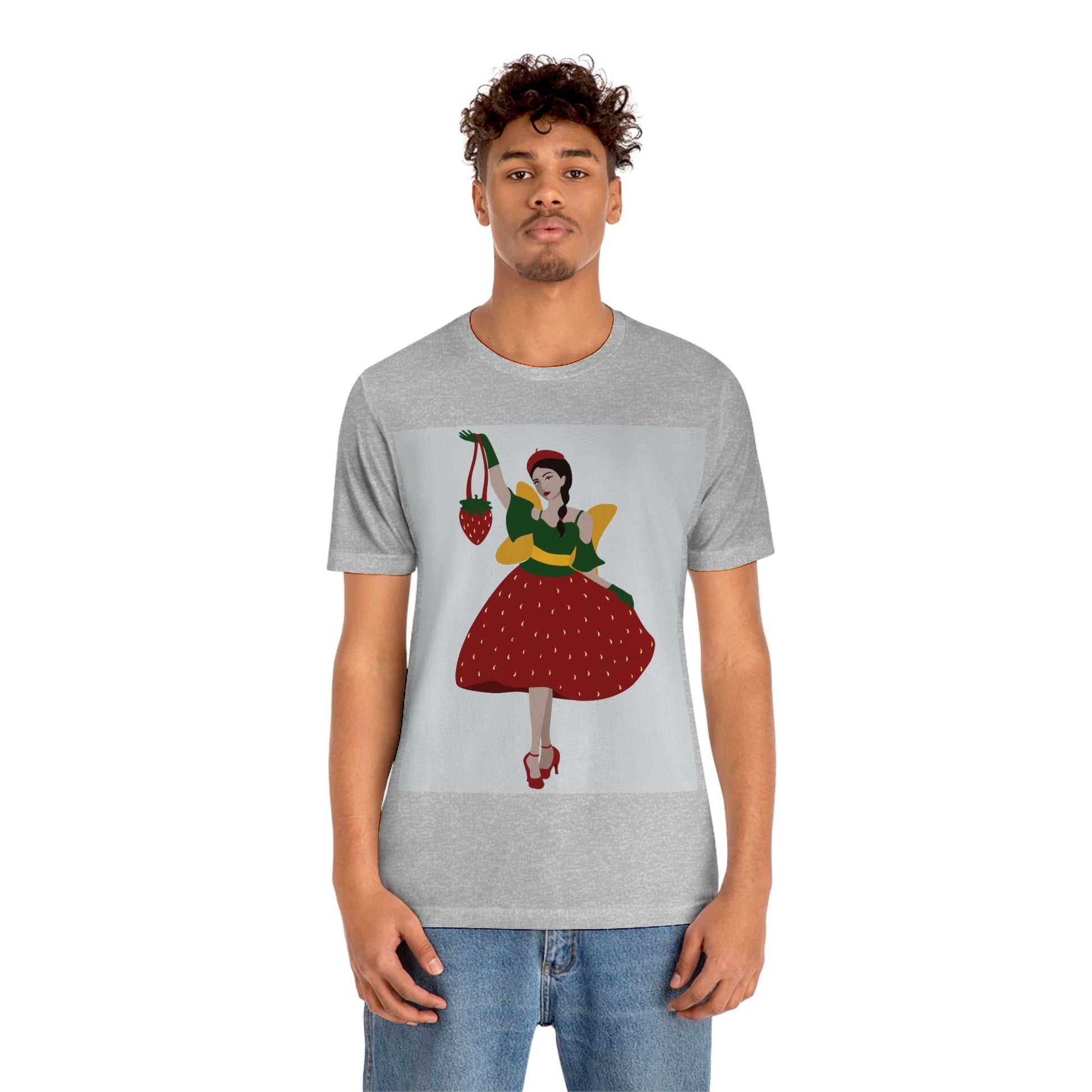 Strawberry Fairy Print  Unisex Jersey Short Sleeve T-Shirt Ichaku [Perfect Gifts Selection]