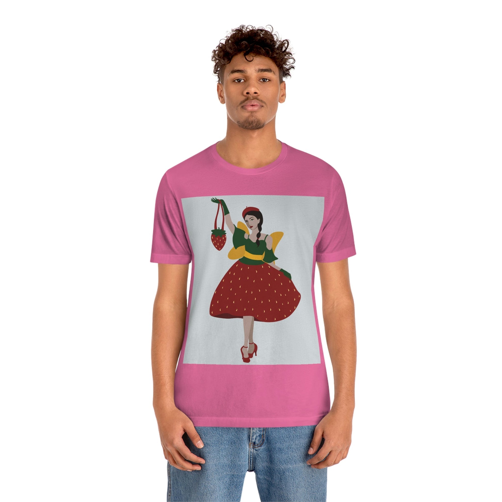 Strawberry Fairy Print  Unisex Jersey Short Sleeve T-Shirt Ichaku [Perfect Gifts Selection]