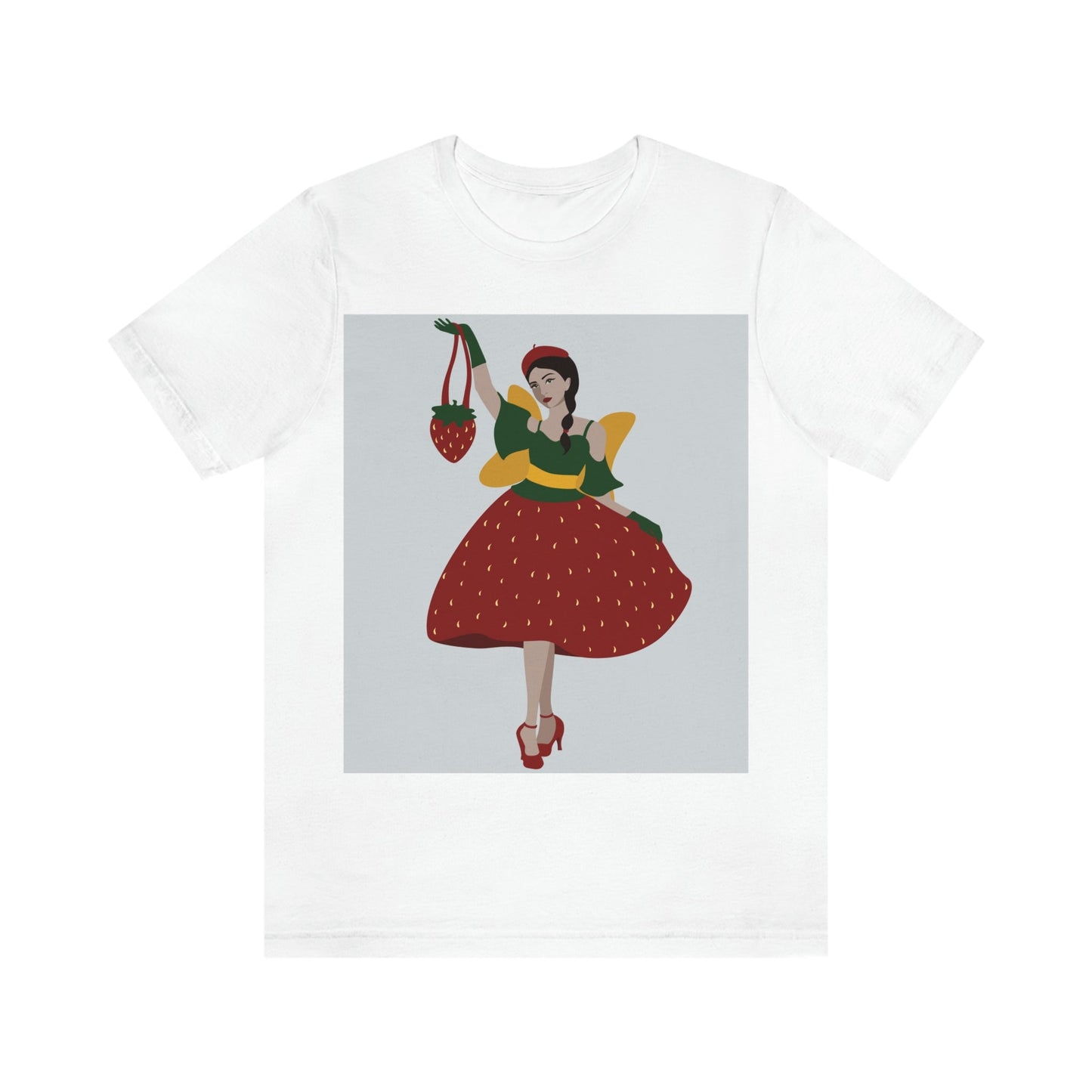 Strawberry Fairy Print  Unisex Jersey Short Sleeve T-Shirt Ichaku [Perfect Gifts Selection]