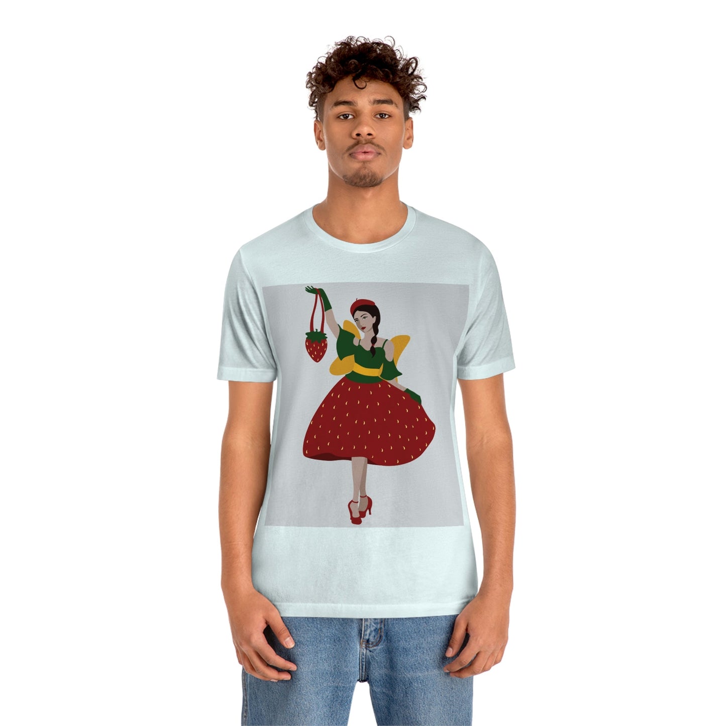 Strawberry Fairy Print  Unisex Jersey Short Sleeve T-Shirt Ichaku [Perfect Gifts Selection]