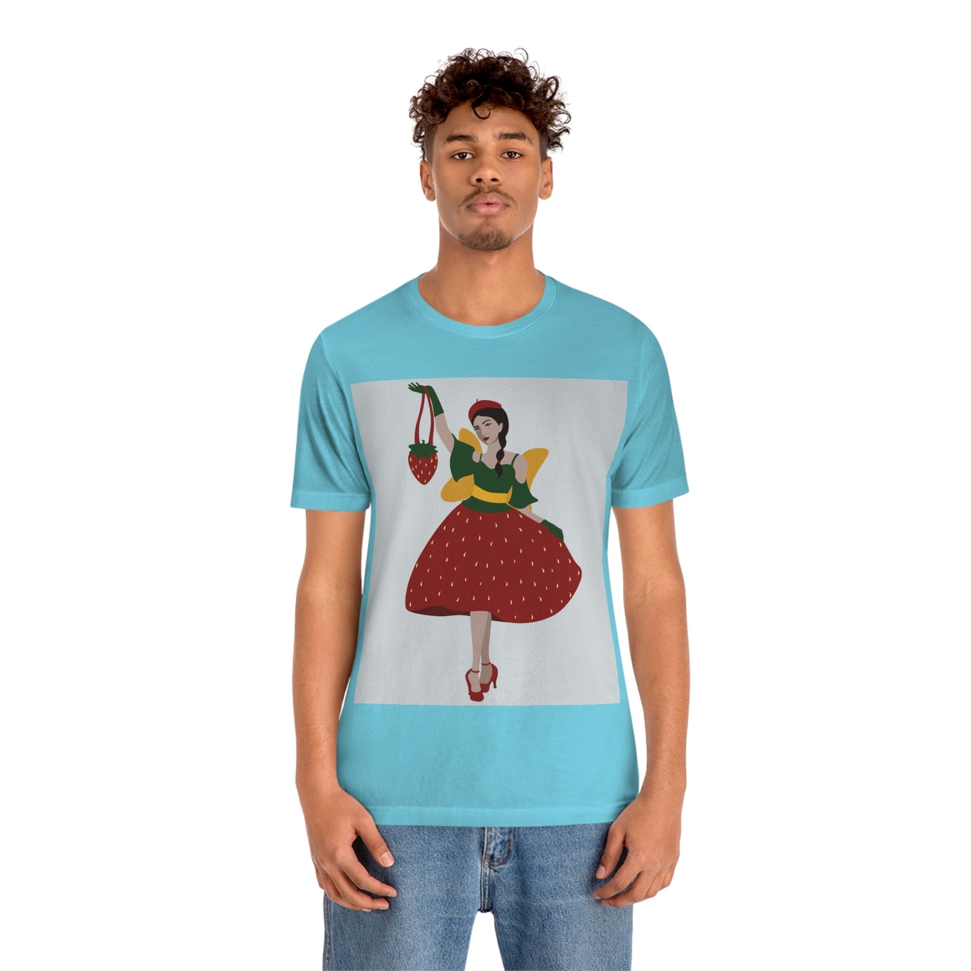 Strawberry Fairy Print  Unisex Jersey Short Sleeve T-Shirt Ichaku [Perfect Gifts Selection]