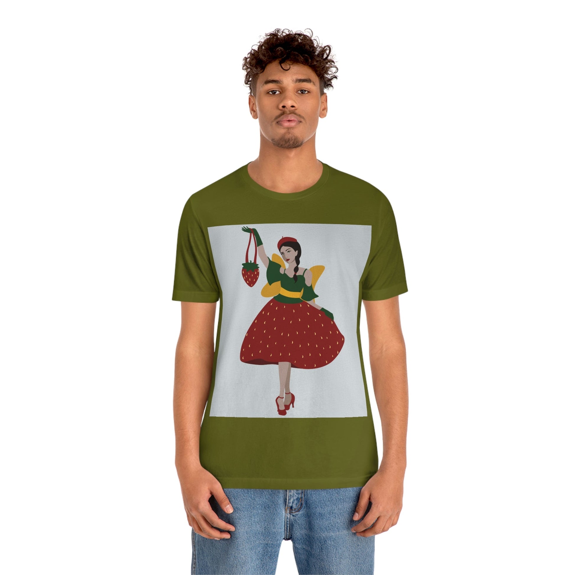 Strawberry Fairy Print  Unisex Jersey Short Sleeve T-Shirt Ichaku [Perfect Gifts Selection]