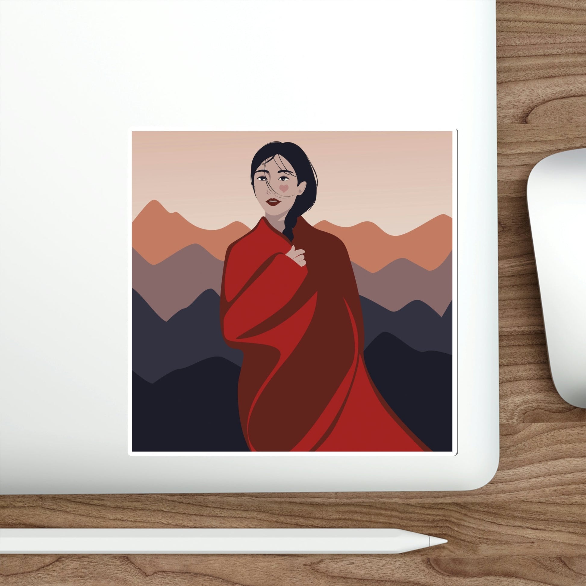 Stunning Woman in Traditional Japan Art Graphic Die-Cut Sticker Ichaku [Perfect Gifts Selection]