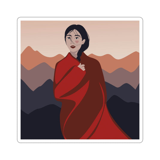 Stunning Woman in Traditional Japan Art Graphic Die-Cut Sticker Ichaku [Perfect Gifts Selection]