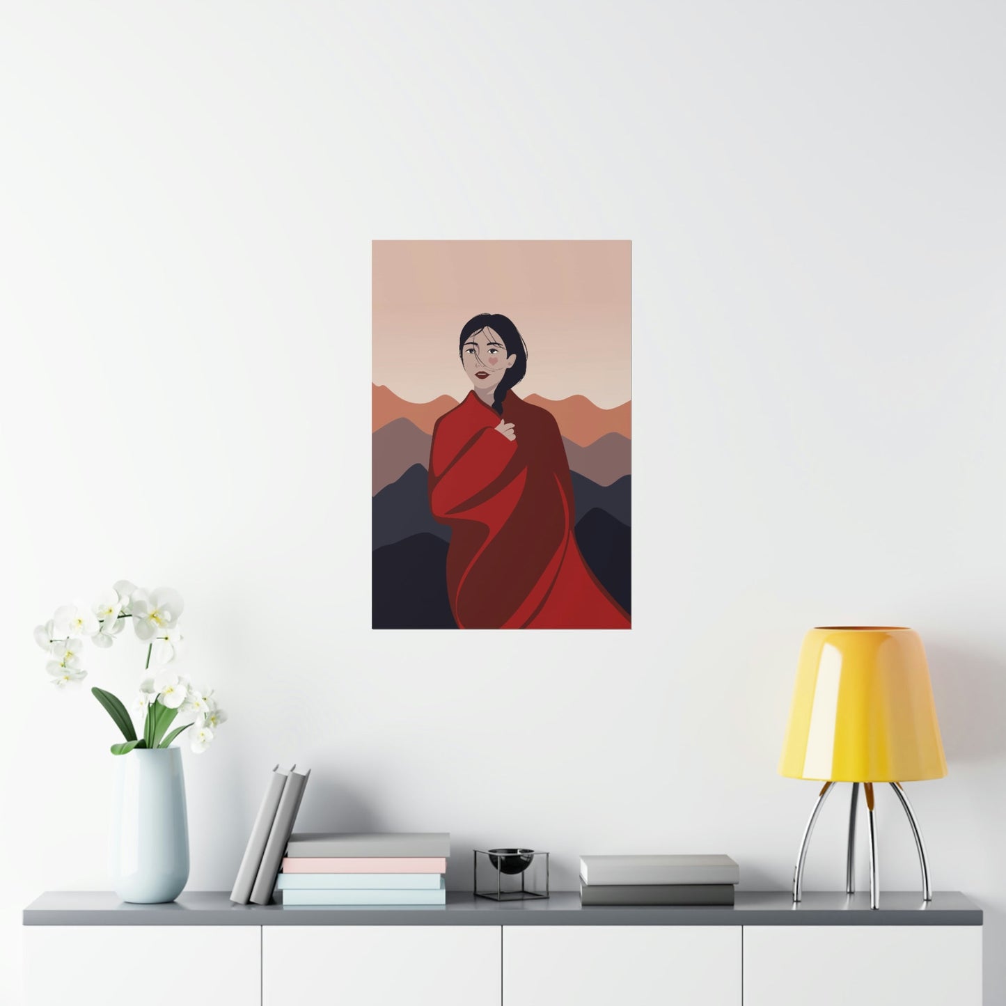 Stunning Woman in Traditional Japan Art Graphic Premium Matte Vertical Posters Ichaku [Perfect Gifts Selection]