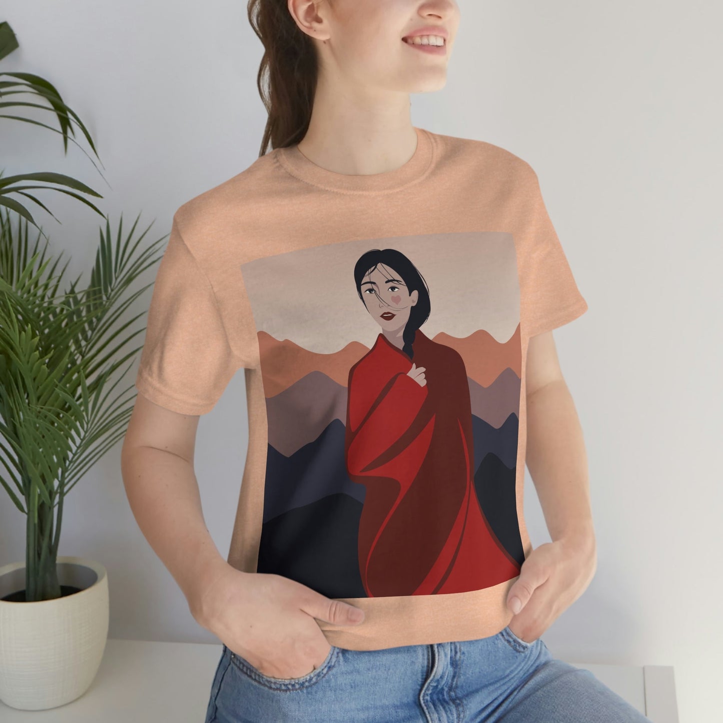 Stunning Woman in Traditional Japan Art Graphic Unisex Jersey Short Sleeve T-Shirt Ichaku [Perfect Gifts Selection]