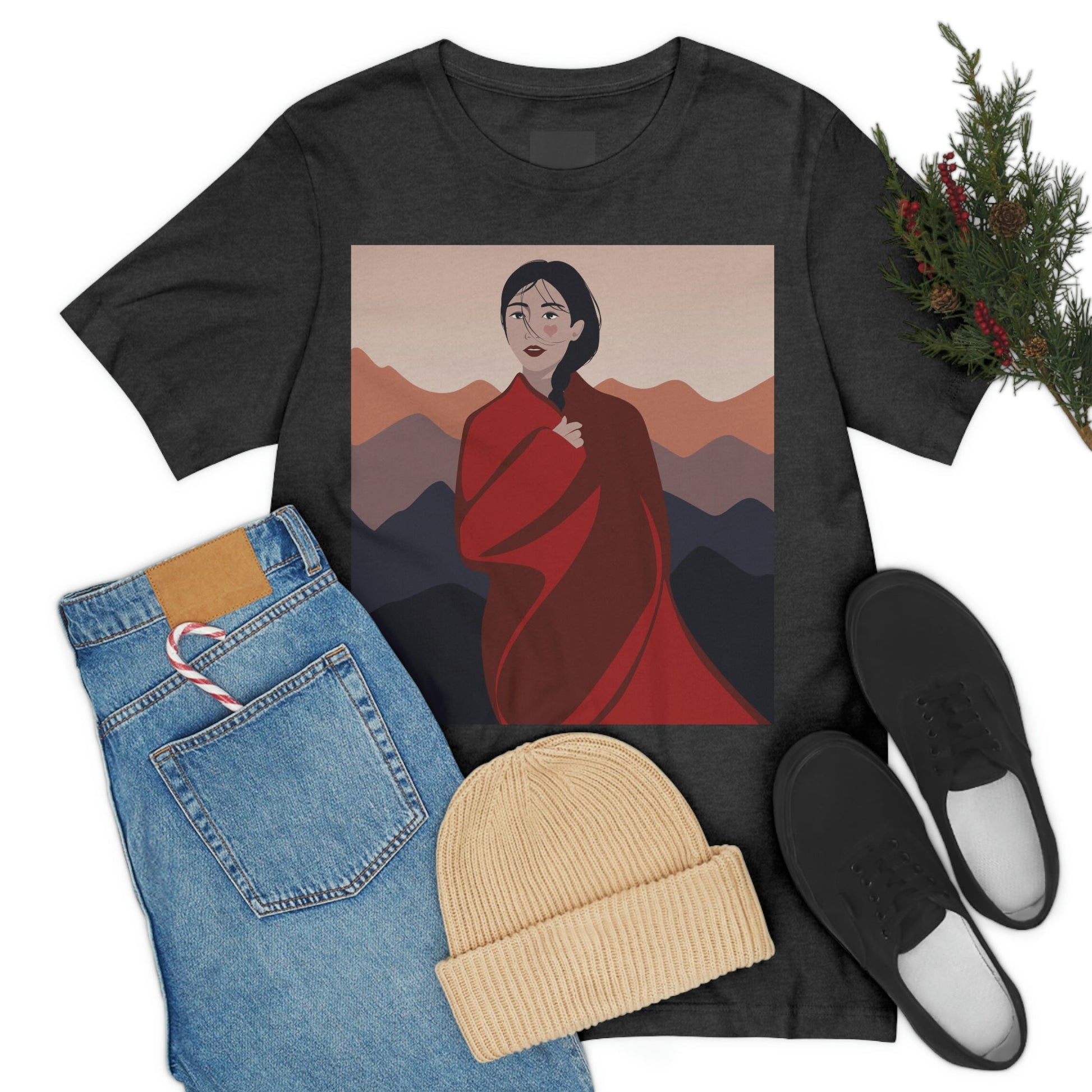 Stunning Woman in Traditional Japan Art Graphic Unisex Jersey Short Sleeve T-Shirt Ichaku [Perfect Gifts Selection]