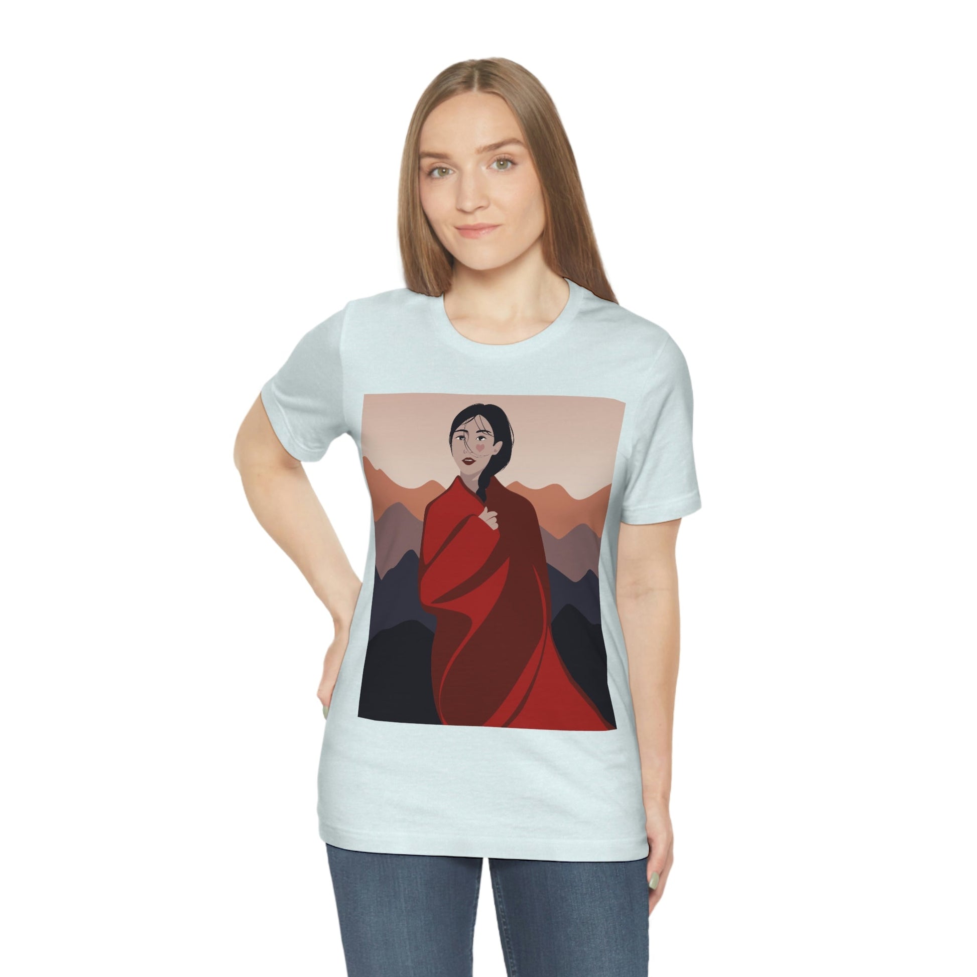 Stunning Woman in Traditional Japan Art Graphic Unisex Jersey Short Sleeve T-Shirt Ichaku [Perfect Gifts Selection]