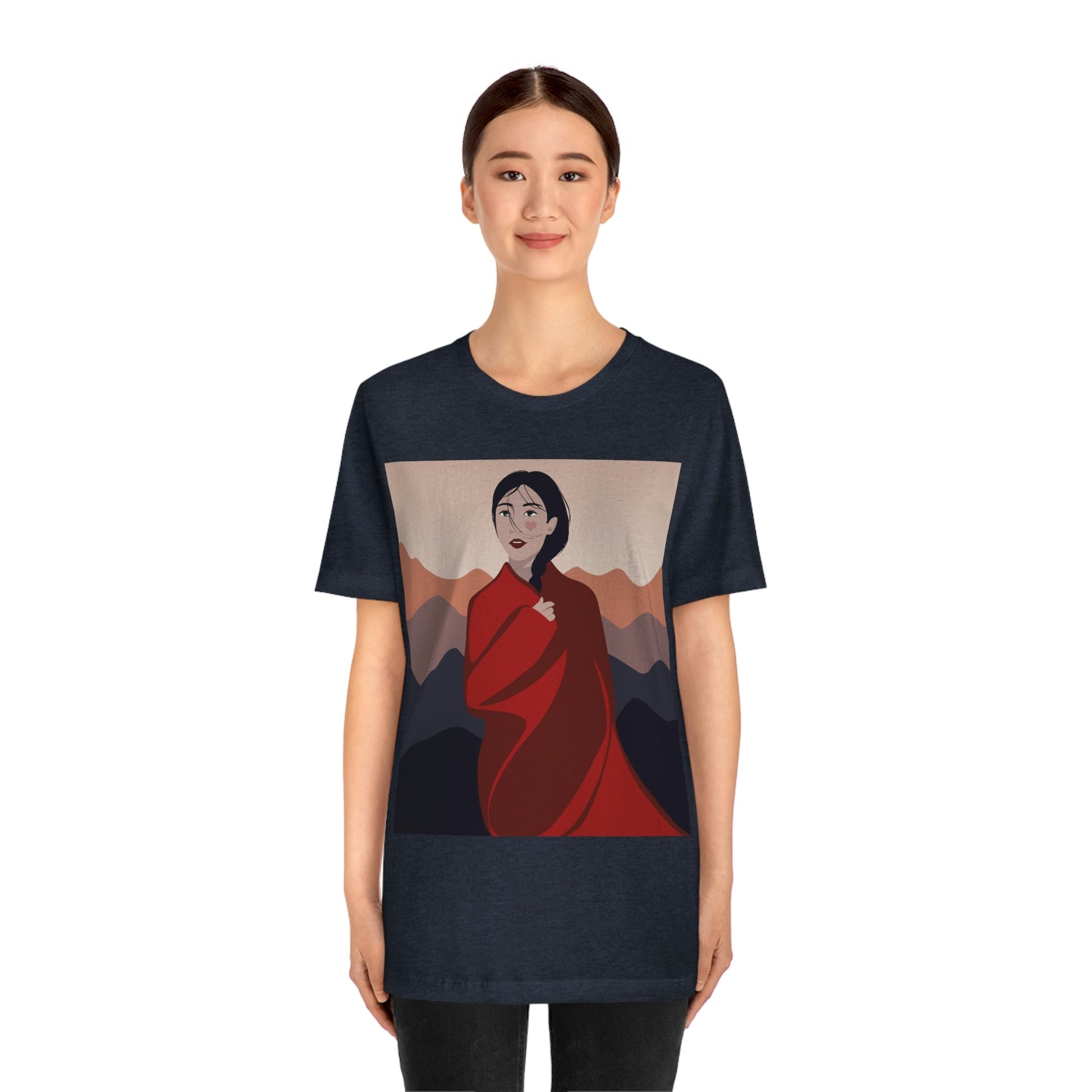 Stunning Woman in Traditional Japan Art Graphic Unisex Jersey Short Sleeve T-Shirt Ichaku [Perfect Gifts Selection]