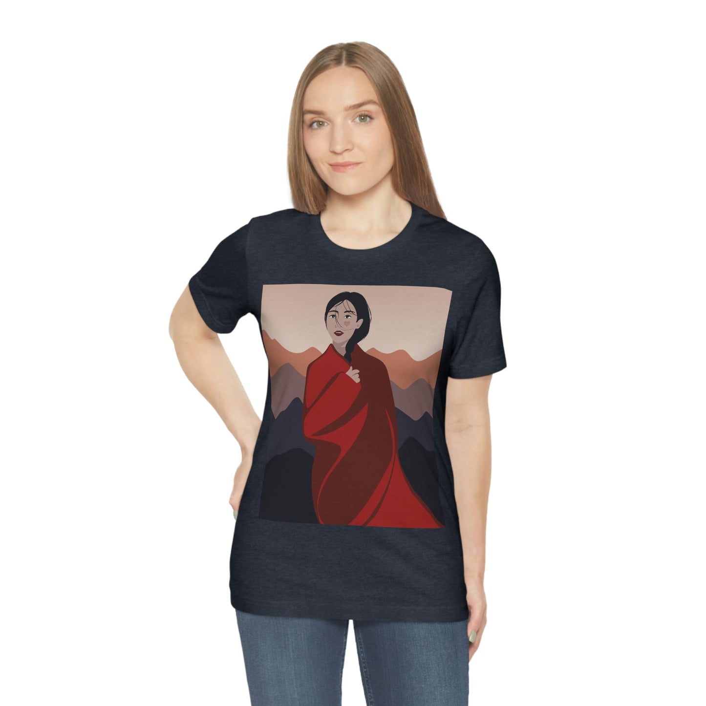 Stunning Woman in Traditional Japan Art Graphic Unisex Jersey Short Sleeve T-Shirt Ichaku [Perfect Gifts Selection]