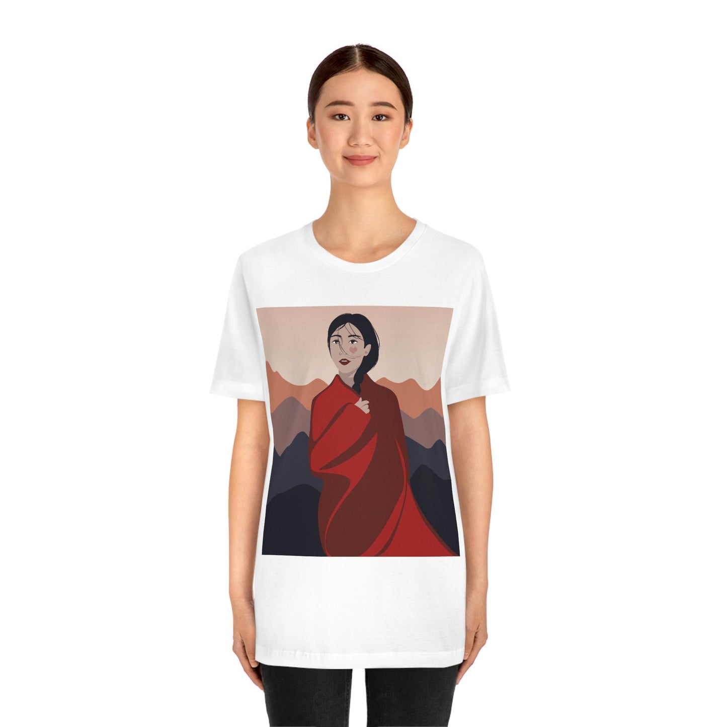 Stunning Woman in Traditional Japan Art Graphic Unisex Jersey Short Sleeve T-Shirt Ichaku [Perfect Gifts Selection]