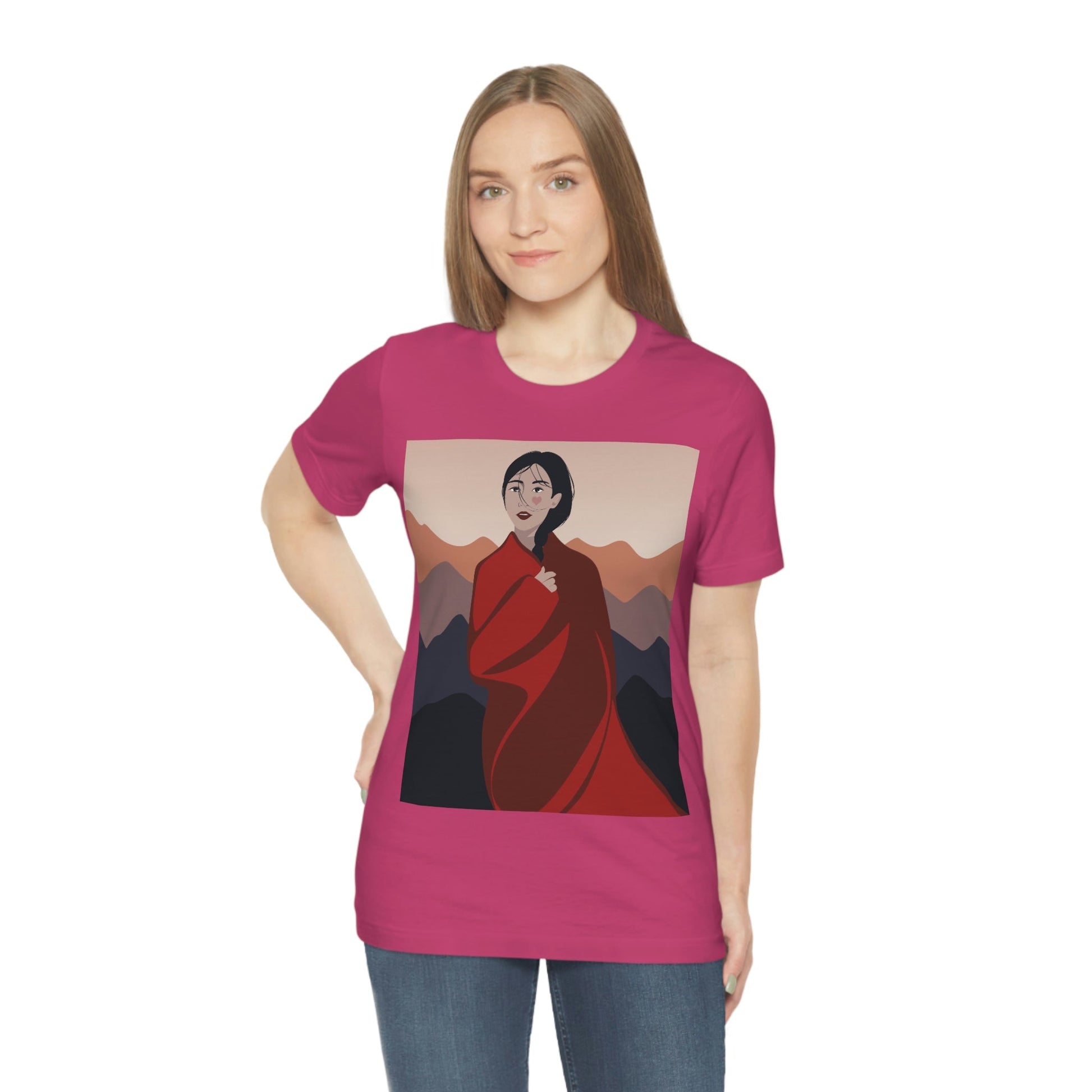 Stunning Woman in Traditional Japan Art Graphic Unisex Jersey Short Sleeve T-Shirt Ichaku [Perfect Gifts Selection]