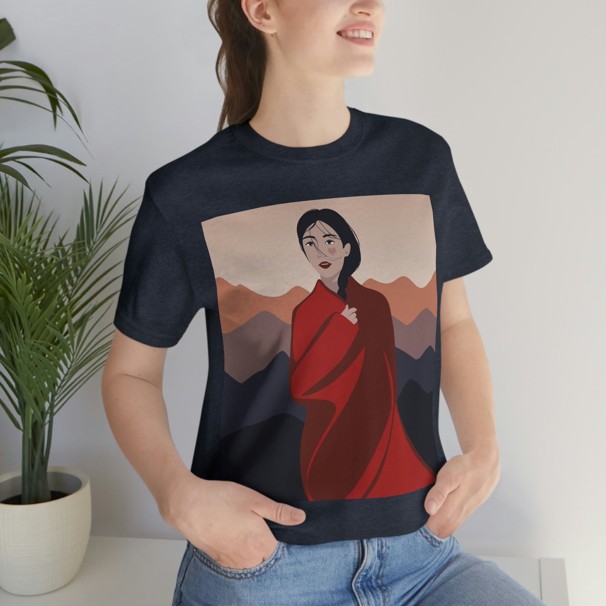 Stunning Woman in Traditional Japan Art Graphic Unisex Jersey Short Sleeve T-Shirt Ichaku [Perfect Gifts Selection]