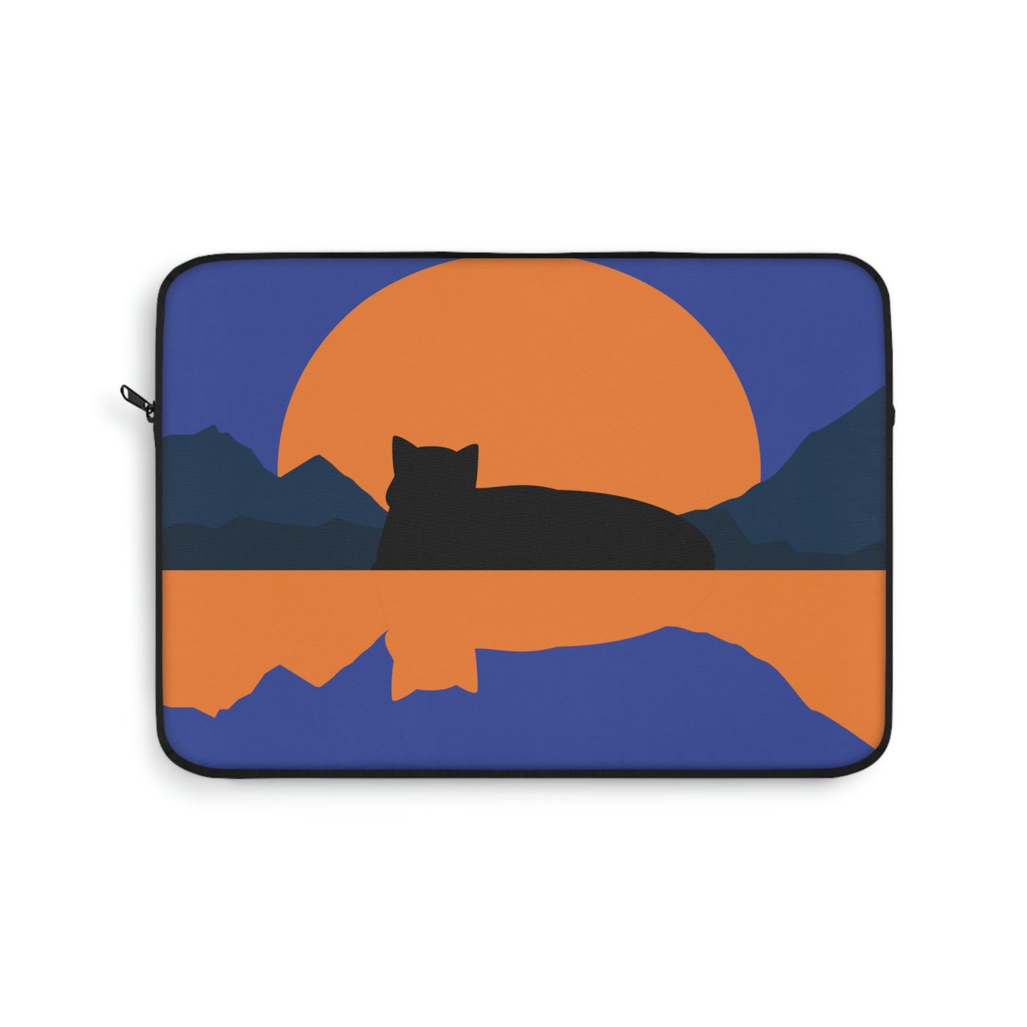 Sunset Black Cat Aesthetic Relaxed Aesthetic Minimalist Art Laptop Sleeve Ichaku [Perfect Gifts Selection]