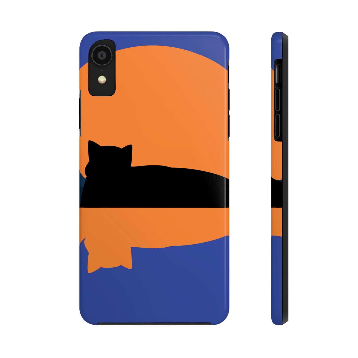Sunset Black Cat Aesthetic Relaxed Aesthetic Minimalist Art Tough Phone Cases Case-Mate Ichaku [Perfect Gifts Selection]