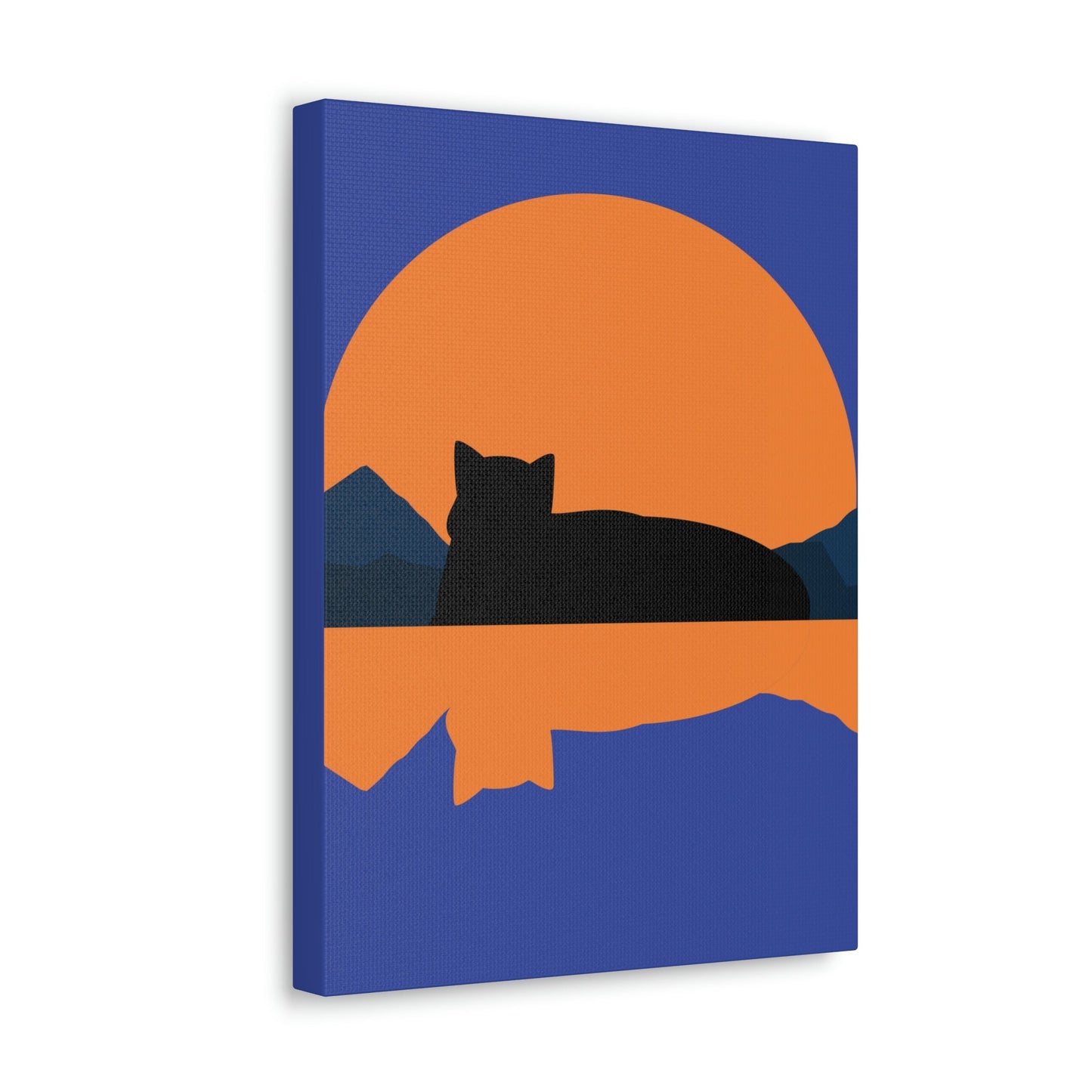 Sunset Black Cat Aesthetic Relaxed Aesthetic Minimalist Classic Art Canvas Gallery Wraps Ichaku [Perfect Gifts Selection]