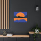 Sunset Black Cat Aesthetic Relaxed Aesthetic Minimalist Classic Art Canvas Gallery Wraps Ichaku [Perfect Gifts Selection]