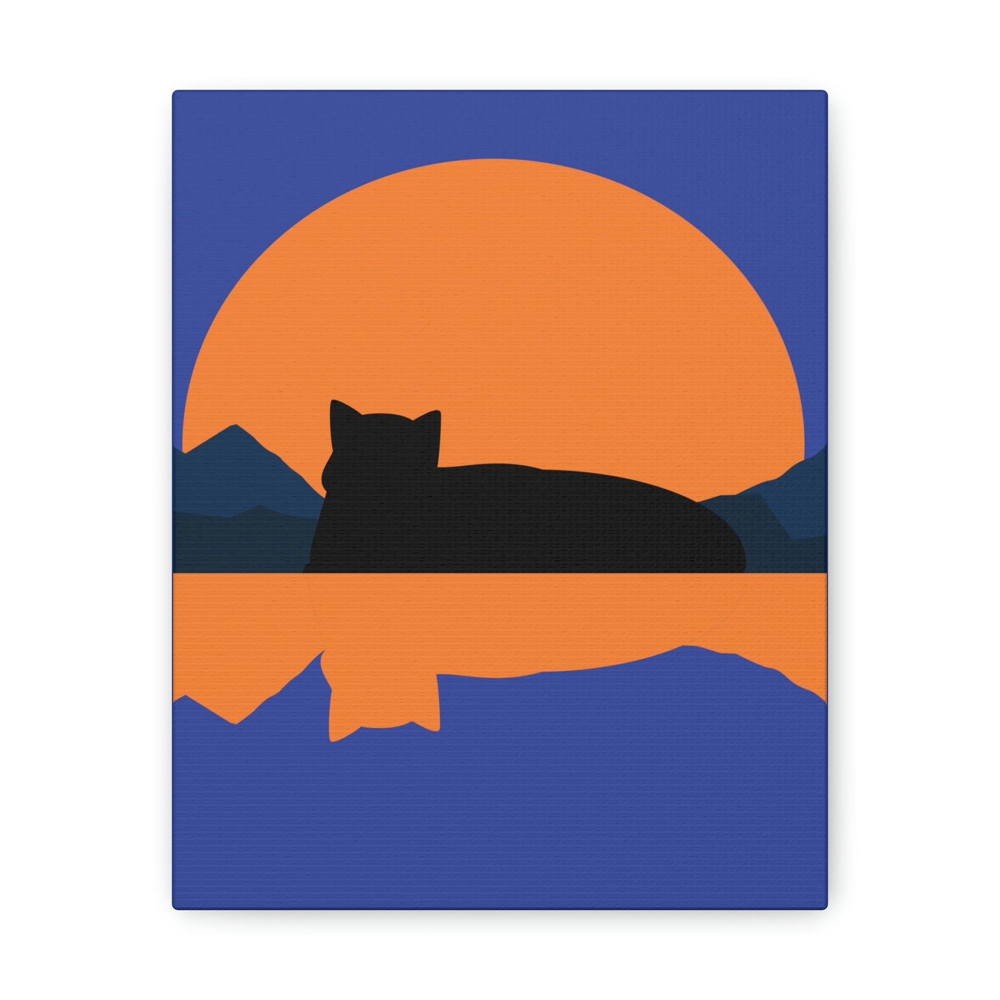 Sunset Black Cat Aesthetic Relaxed Aesthetic Minimalist Classic Art Canvas Gallery Wraps Ichaku [Perfect Gifts Selection]