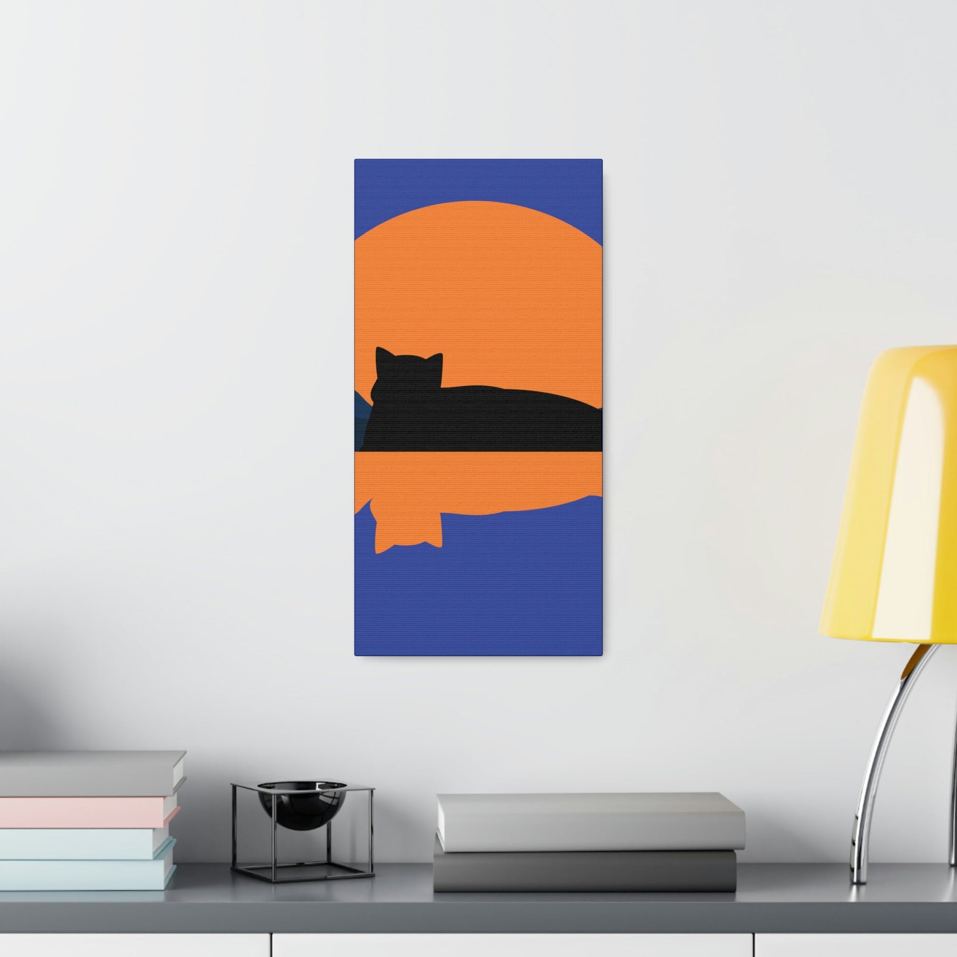 Sunset Black Cat Aesthetic Relaxed Aesthetic Minimalist Classic Art Canvas Gallery Wraps Ichaku [Perfect Gifts Selection]