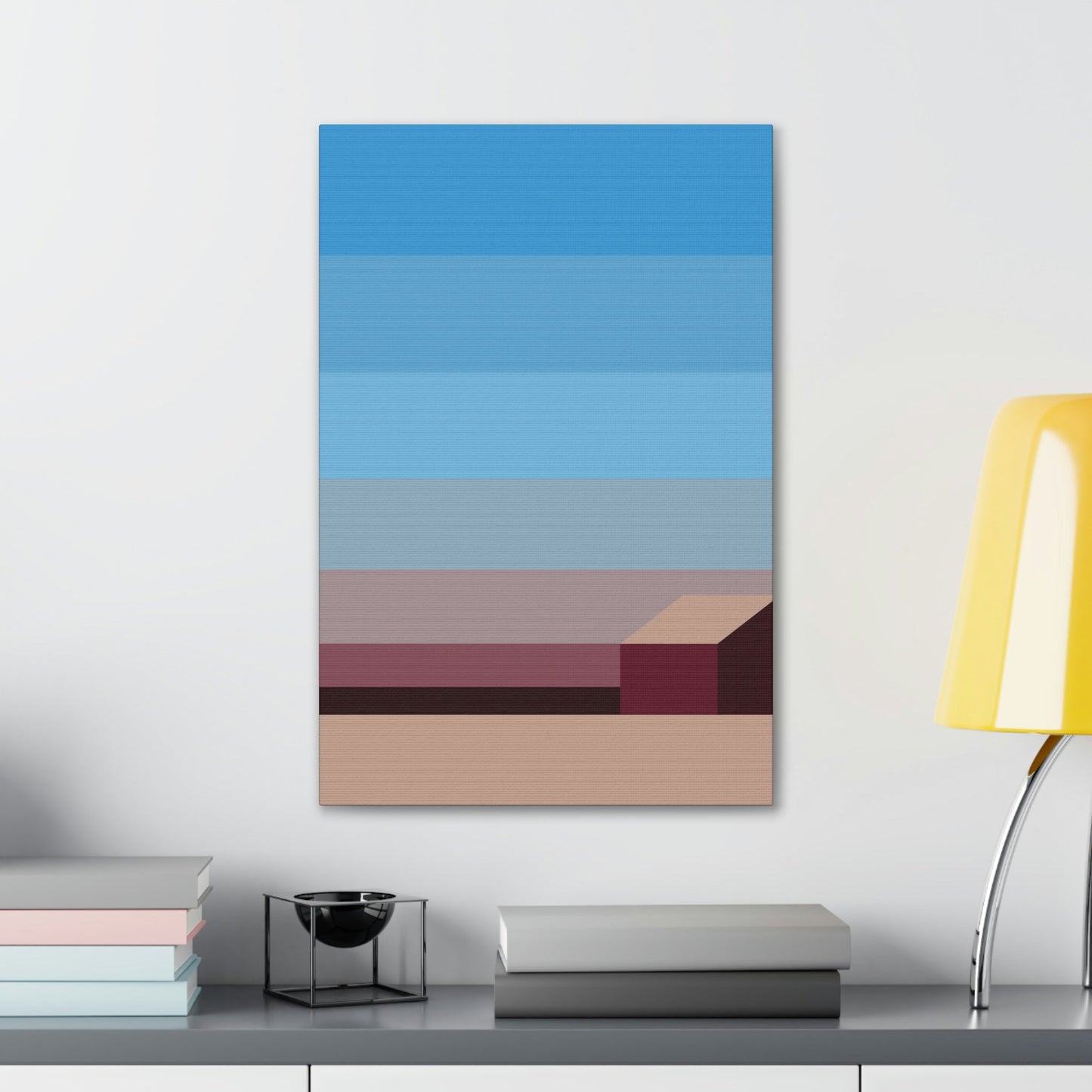 Sunset House Minimalist Abstract Art Landscape Minimal Design Aesthetic Classic Art Canvas Gallery Wraps Ichaku [Perfect Gifts Selection]