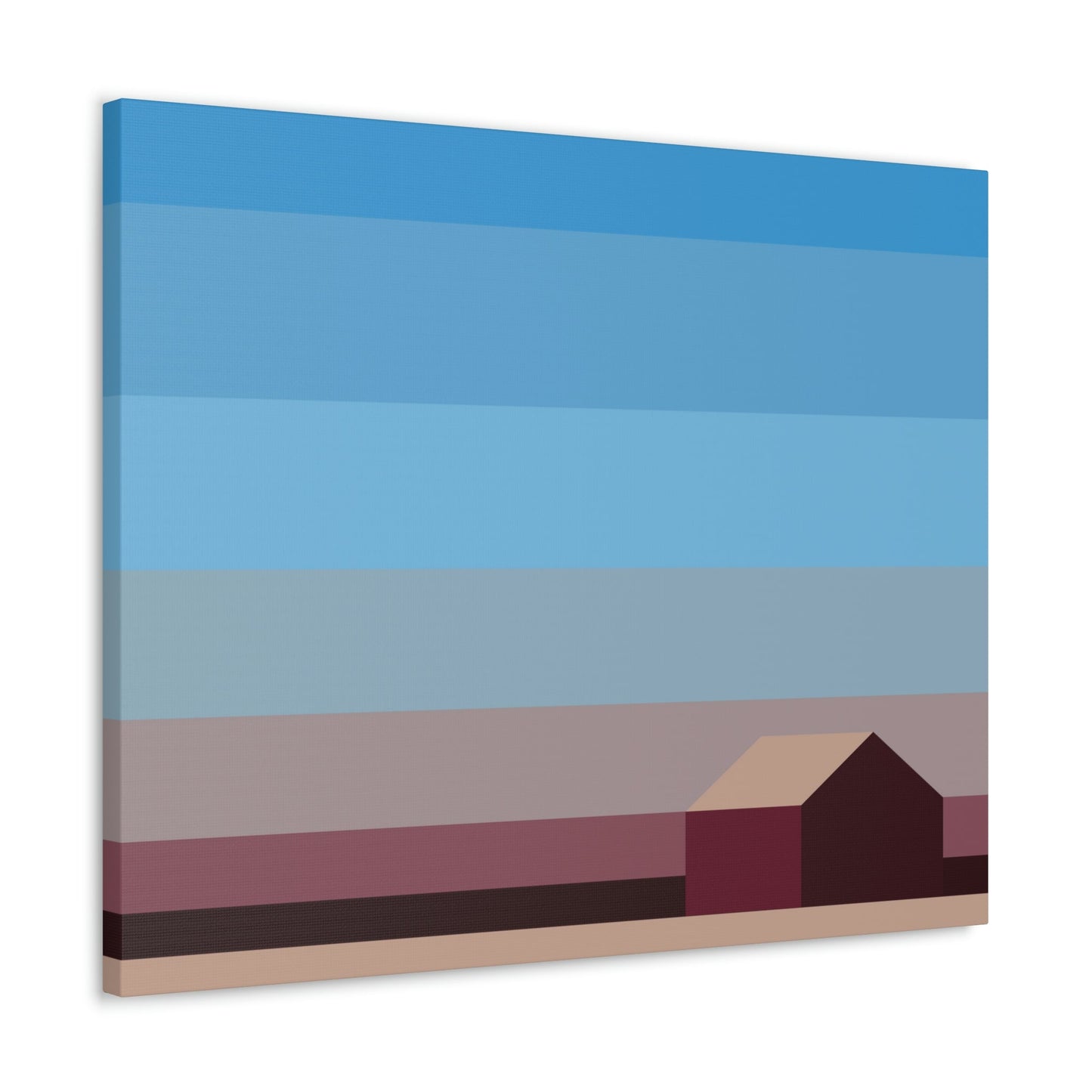 Sunset House Minimalist Abstract Art Landscape Minimal Design Aesthetic Classic Art Canvas Gallery Wraps Ichaku [Perfect Gifts Selection]