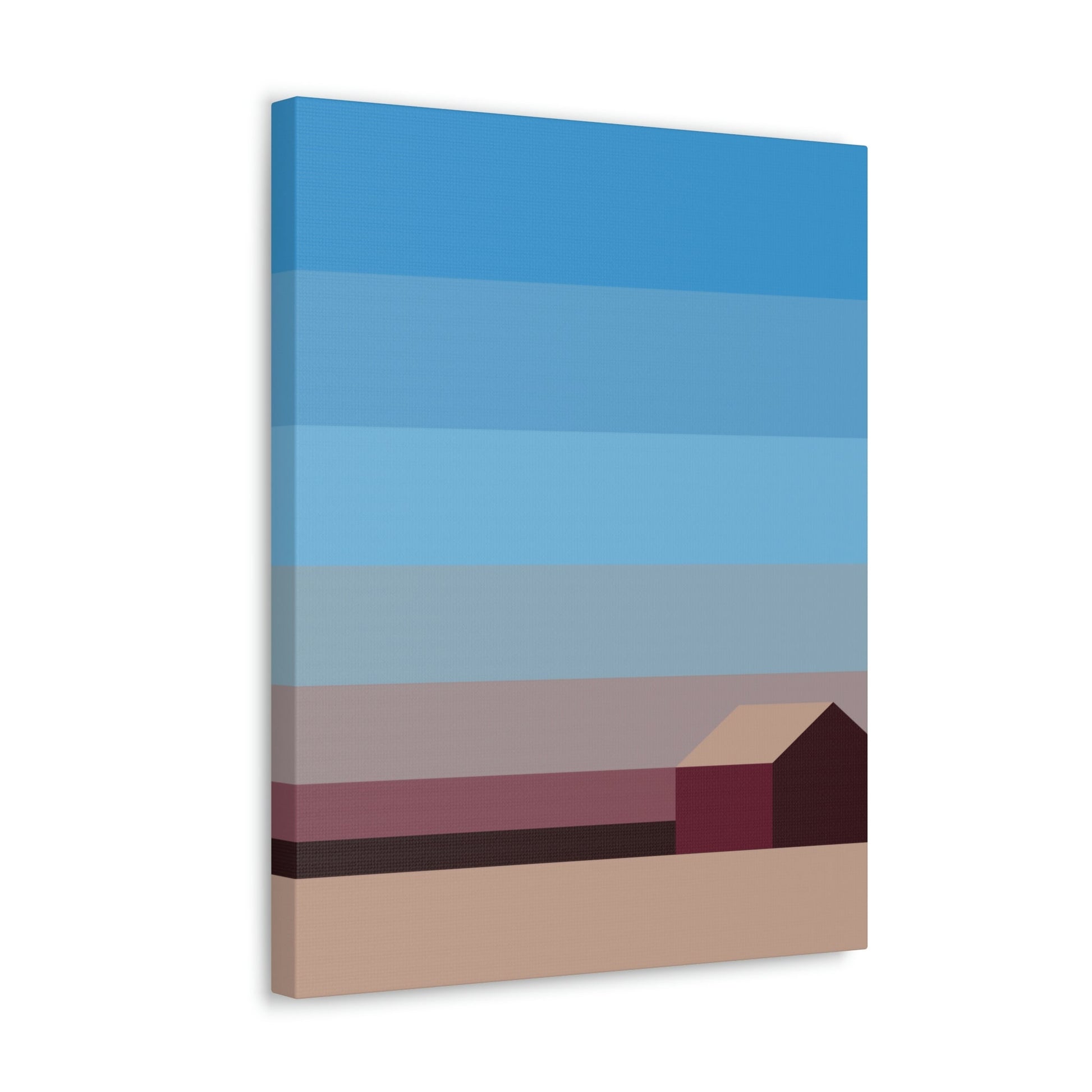 Sunset House Minimalist Abstract Art Landscape Minimal Design Aesthetic Classic Art Canvas Gallery Wraps Ichaku [Perfect Gifts Selection]