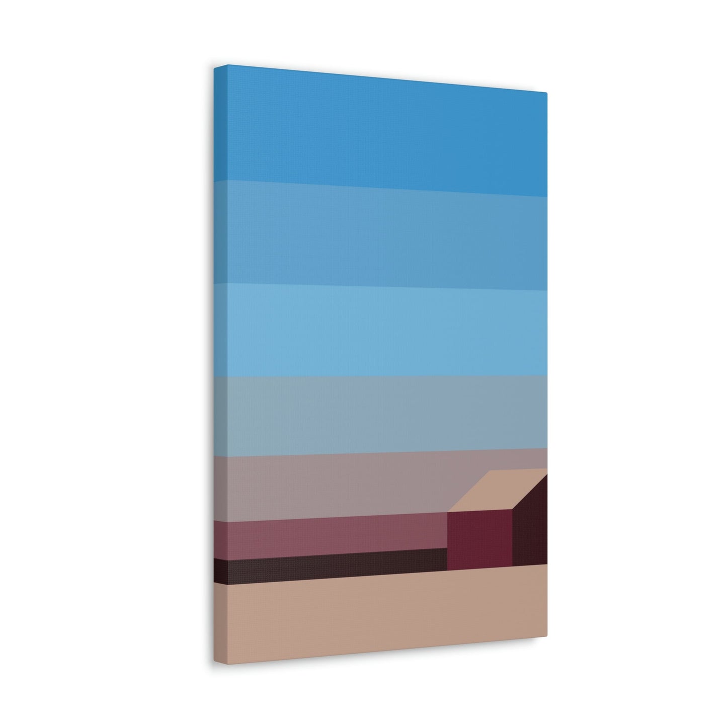 Sunset House Minimalist Abstract Art Landscape Minimal Design Aesthetic Classic Art Canvas Gallery Wraps Ichaku [Perfect Gifts Selection]